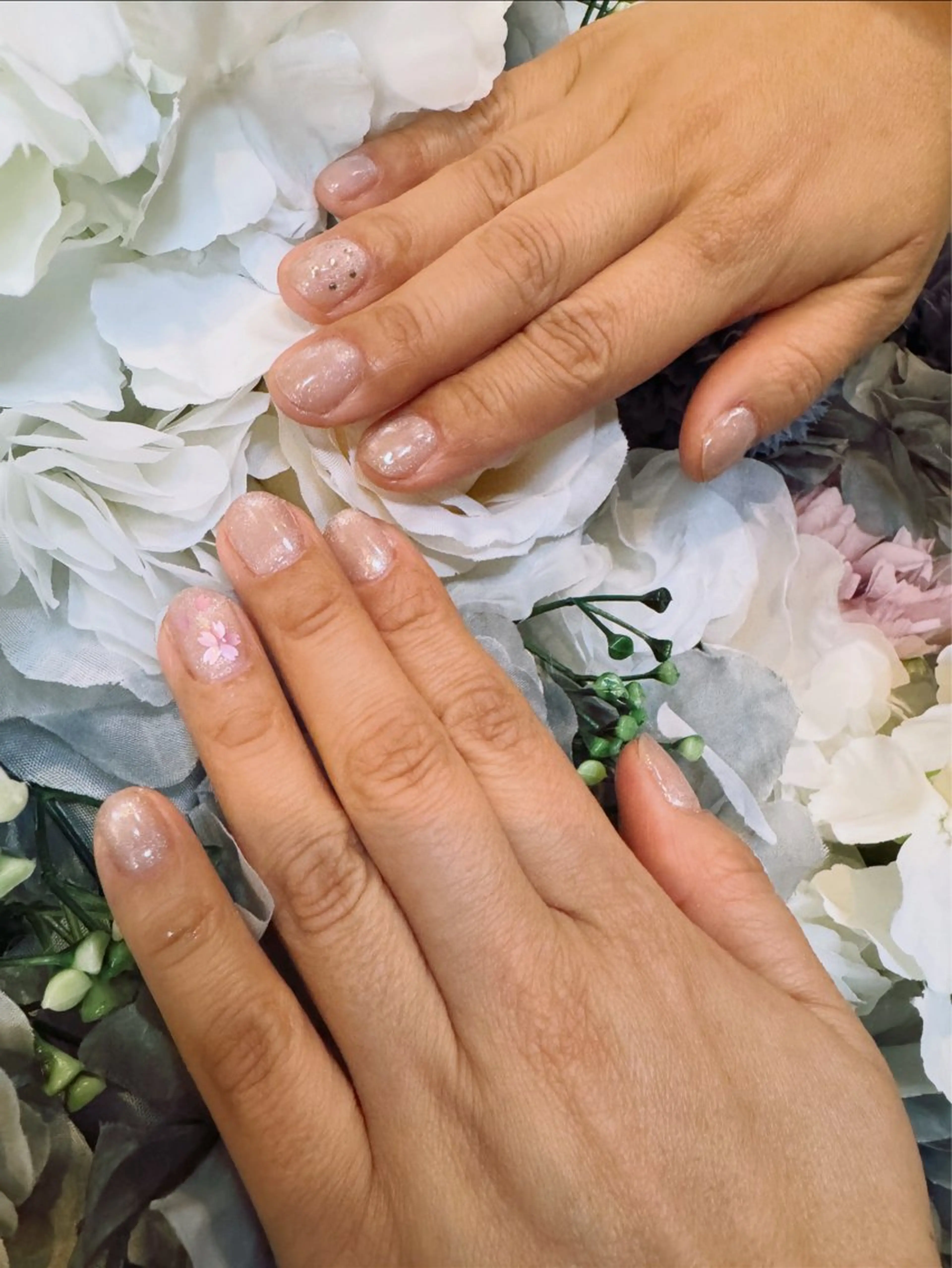 ネイル 桜ネイル フラッシュネイル フラッシュマグ 春ネイル SAWADA EMIのネイルデザイン