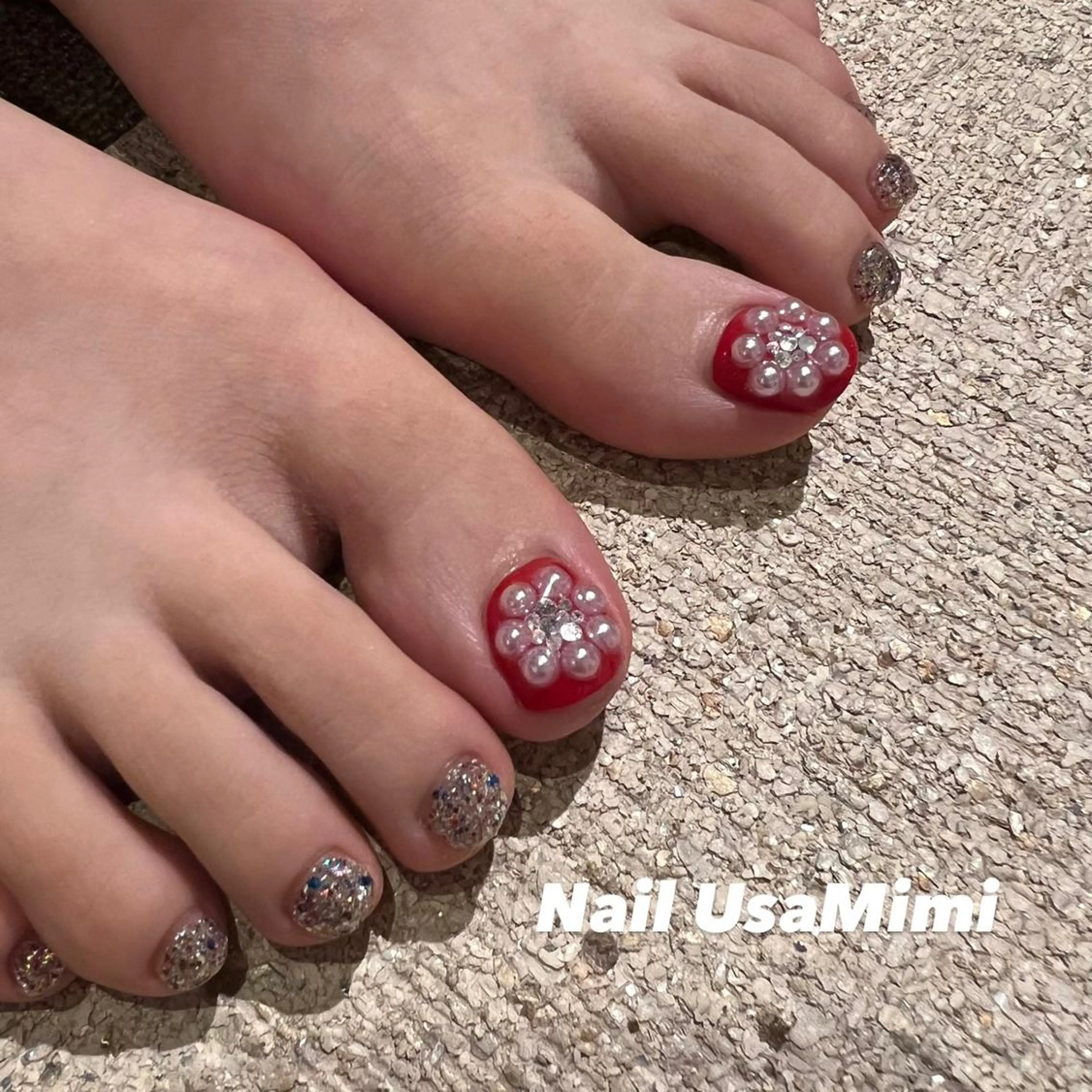 ネイル クリアネイル フットネイル ジェルネイル マグネットネイル 持ち込み 本町ネイルNail UsaMimiのネイルデザイン