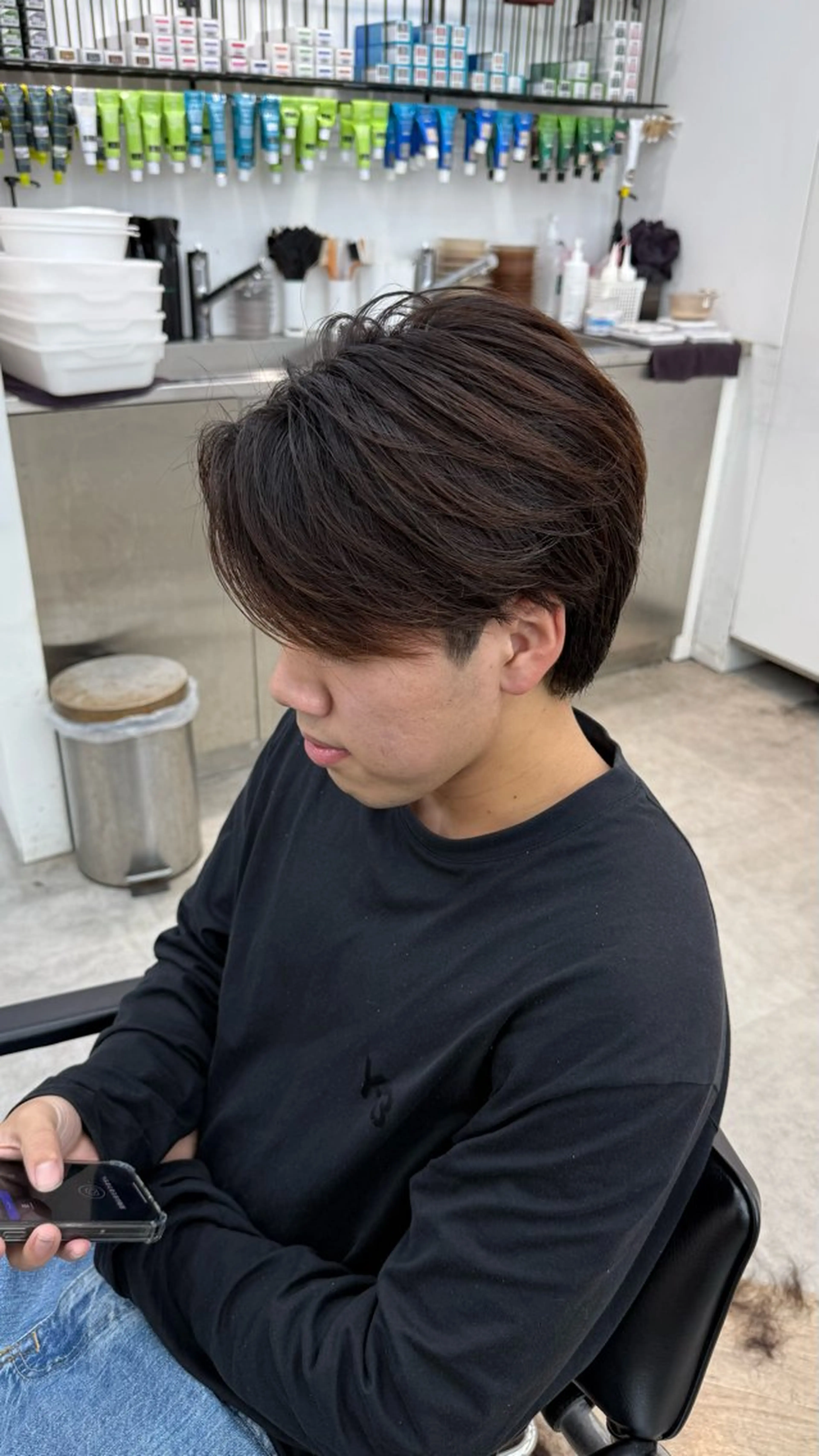 ショート カラー パーマ メンズ キッズ 栄💗レイヤーカット ｜パーマ｜haruのヘアスタイル