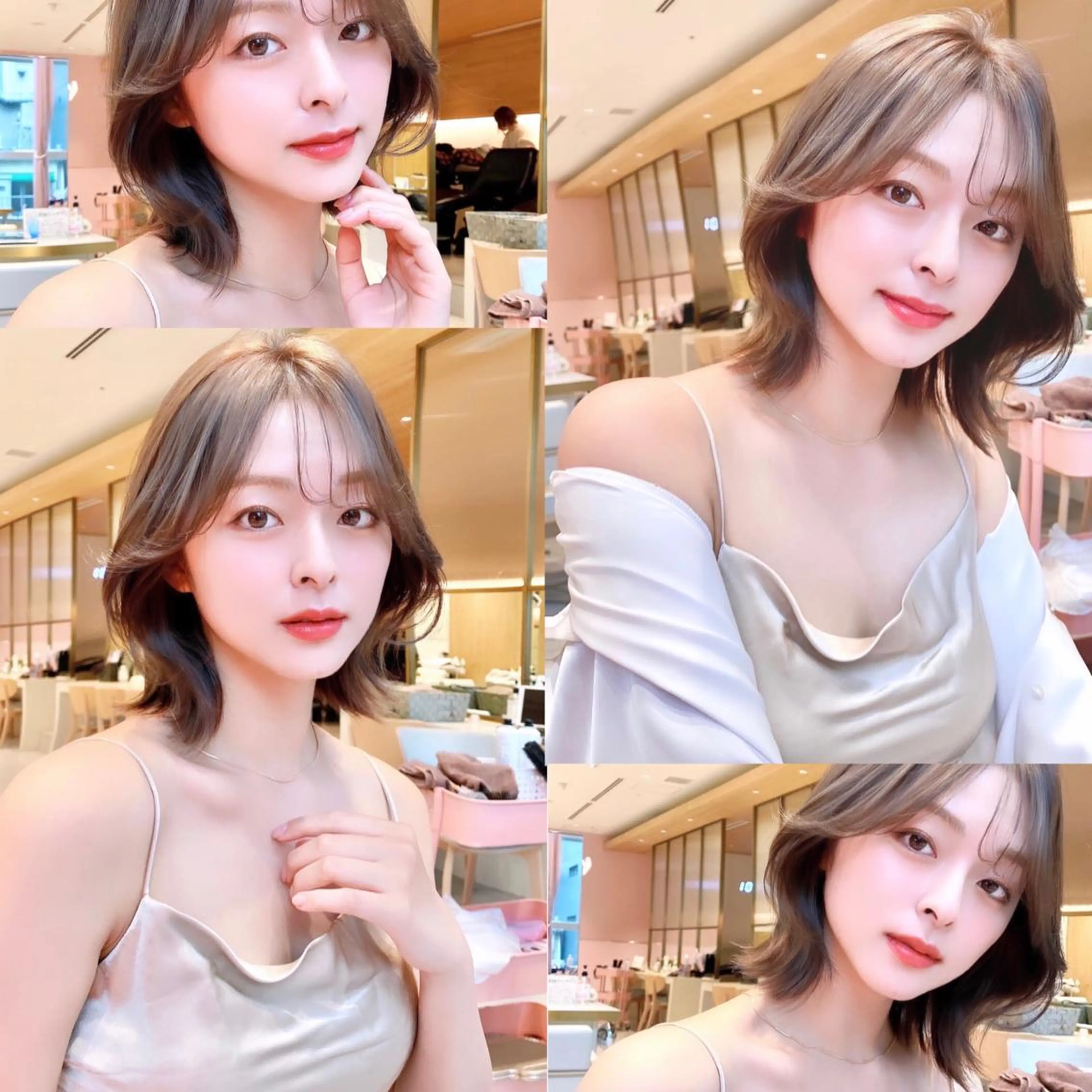 ミディアム 顔周りカット 韓国風ヘア レイヤーカット カット ヘアカラー トリートメント 韓国くびれレイヤー 🇰🇷はづきのヘアスタイル