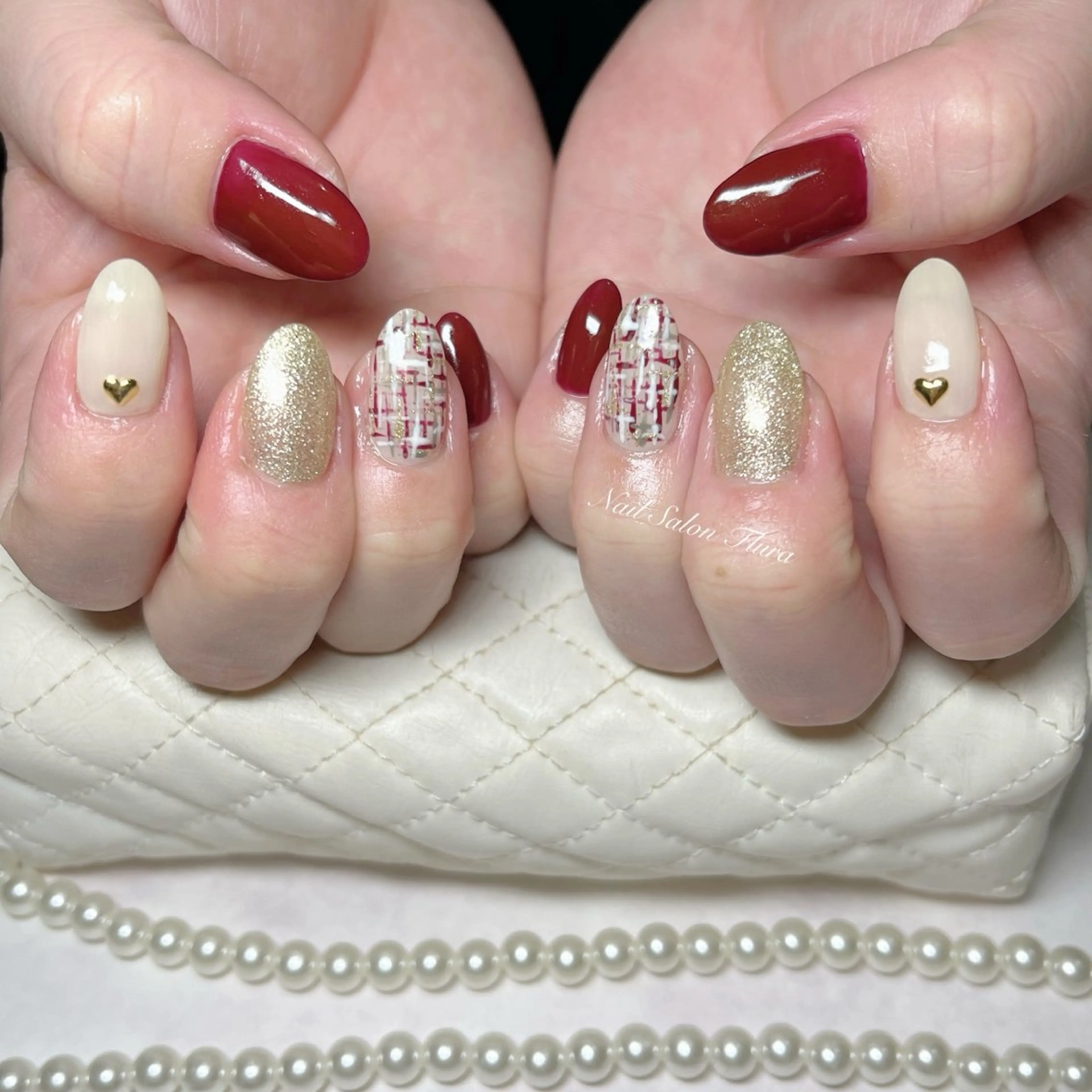 ネイル ツイードネイル ハンドネイル NailSalon Fluraのネイルデザイン