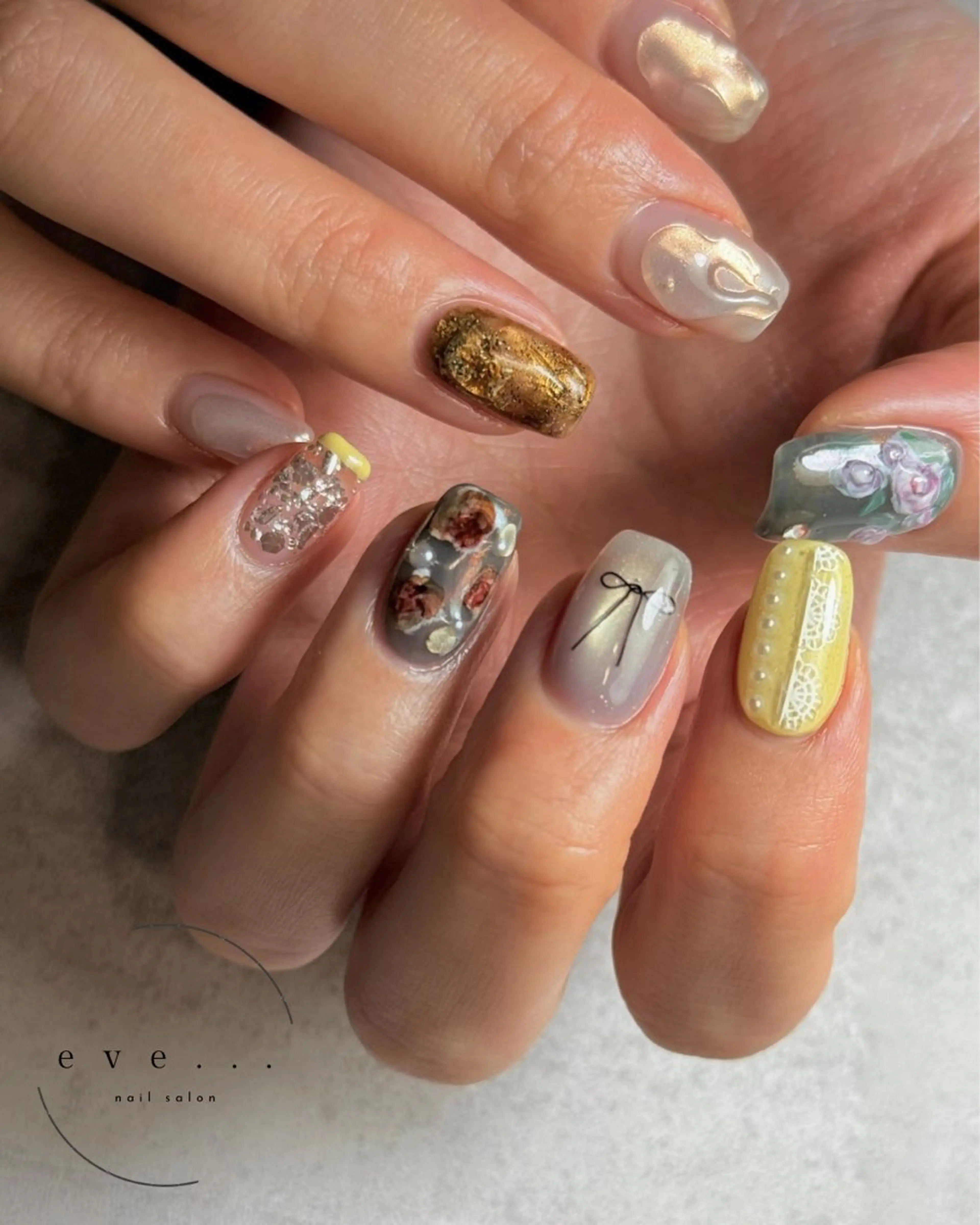 ネイル ニュアンスネイル 春ネイル ハンドネイル nail salon eve...のネイルデザイン