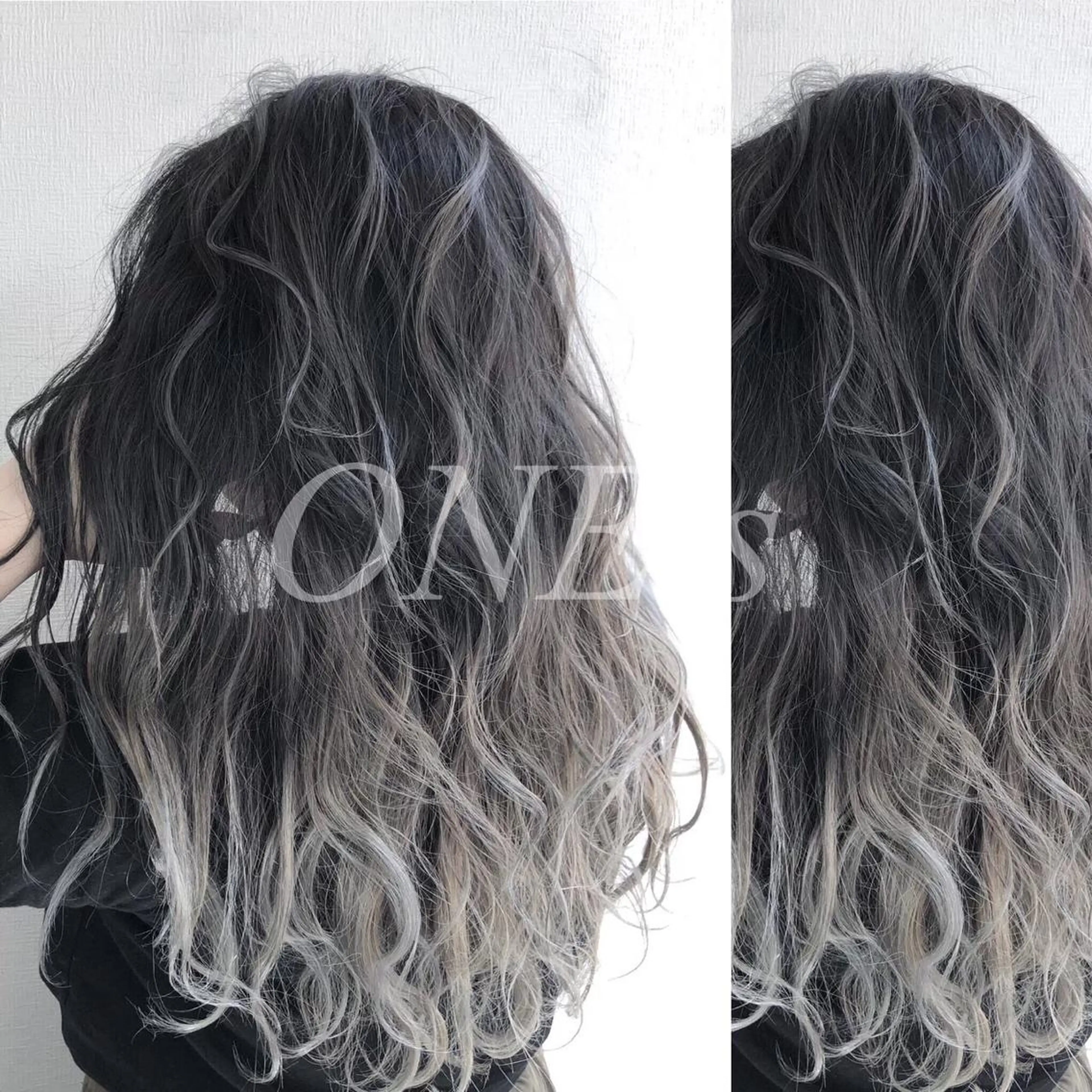 ロング カラー JuNブリーチに 縮毛矯正するプロのヘアスタイル