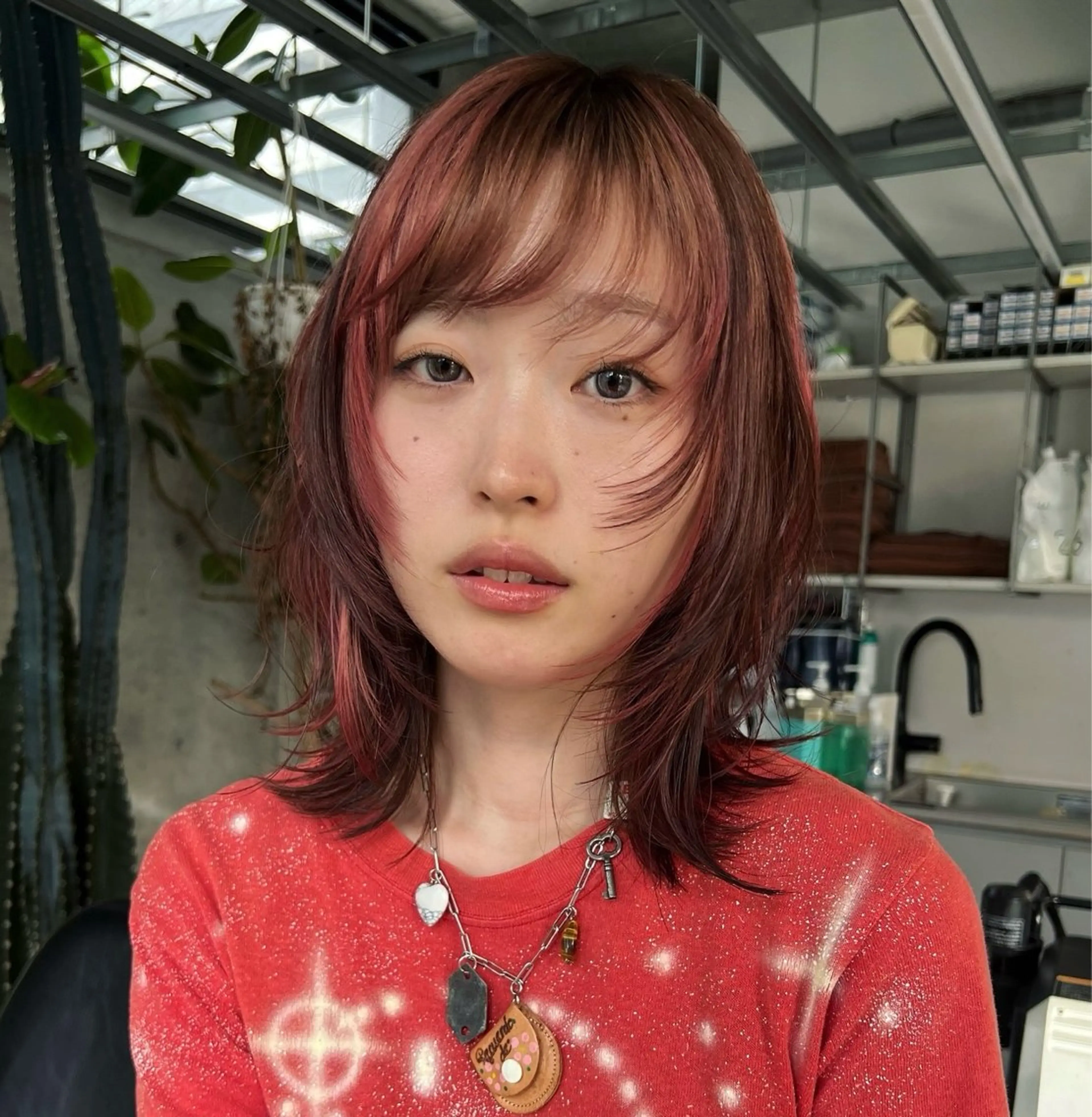 ミディアム カラー カット ヘアカラー ハッシュカット カシマハヤトのヘアスタイル