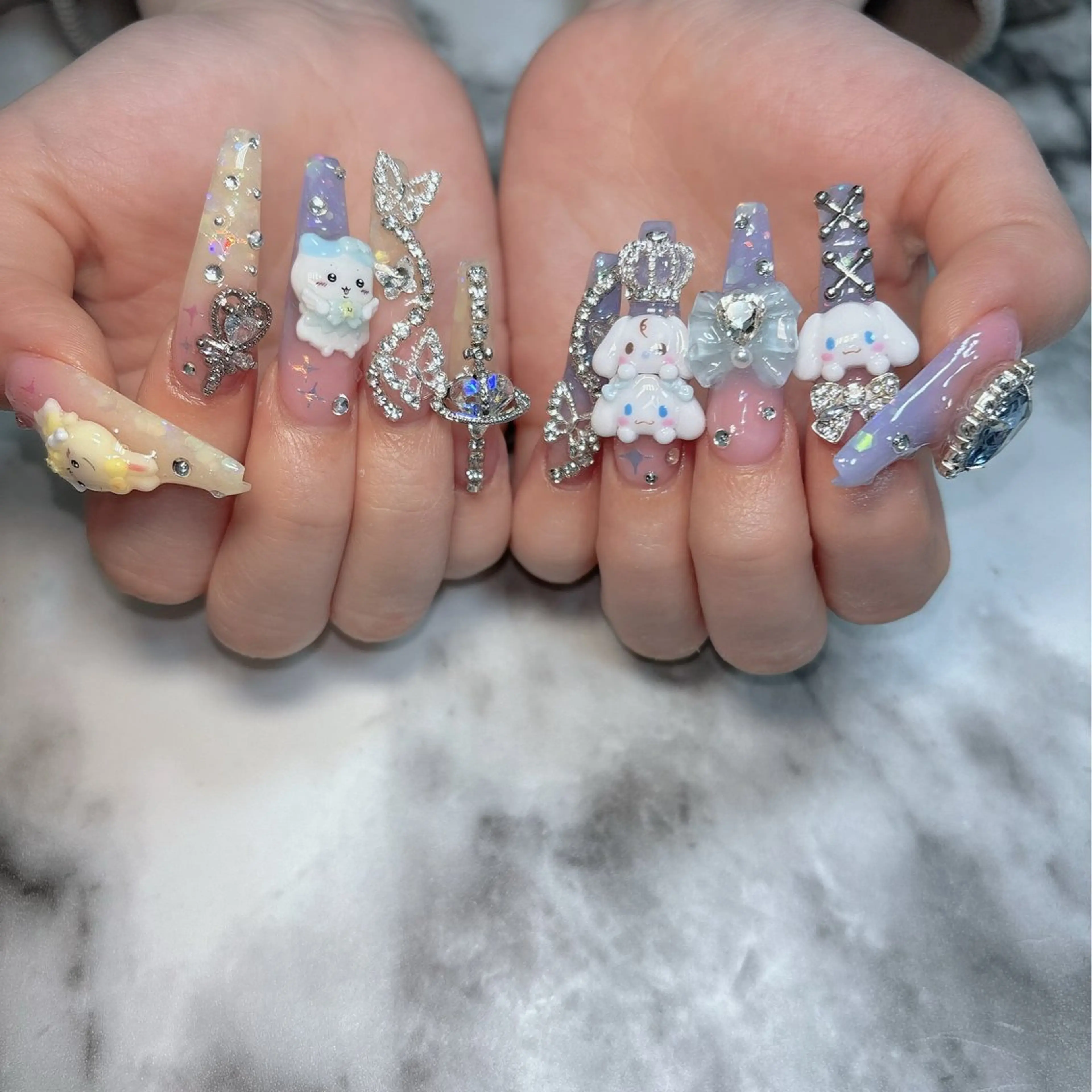 ネイル ロングネイル 持ち込み ハンドネイル Kayo 💅のネイルデザイン