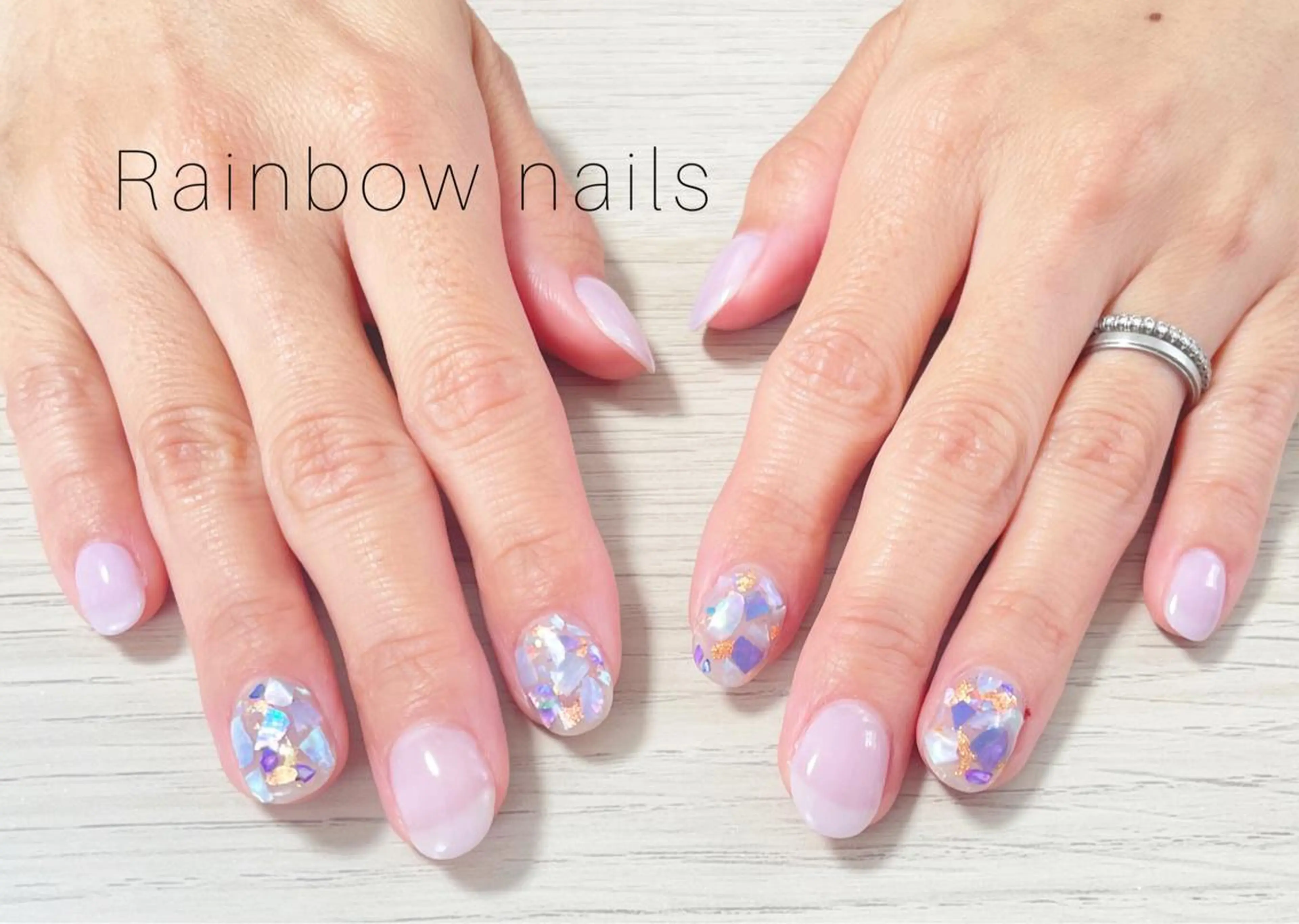 ネイル Rainbow nailsくろちゃんのネイルデザイン