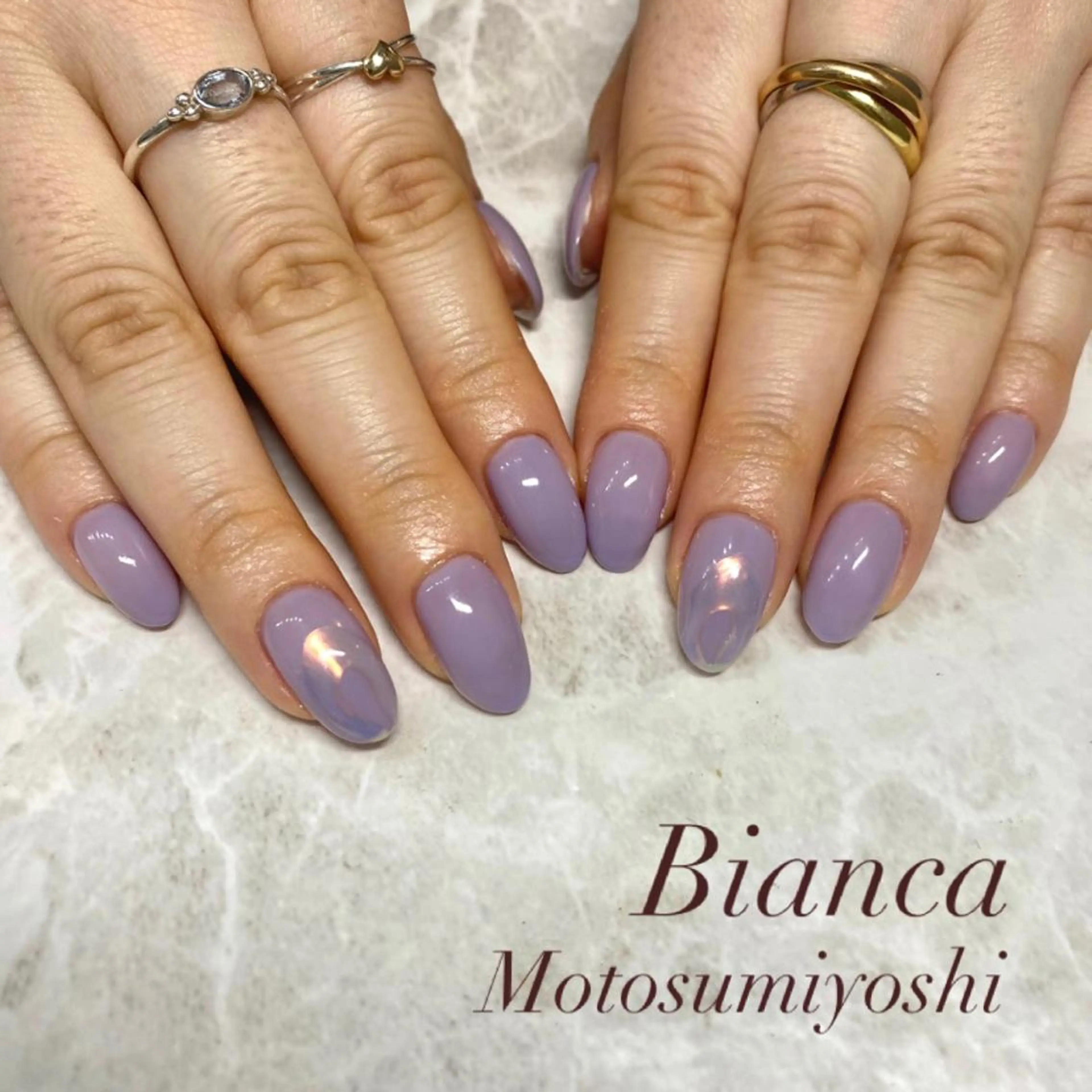 ネイル アニマル柄 オーロラネイル ブラウン 桜ネイル クリアネイル B☆STELLA SUNAKAWAのネイルデザイン