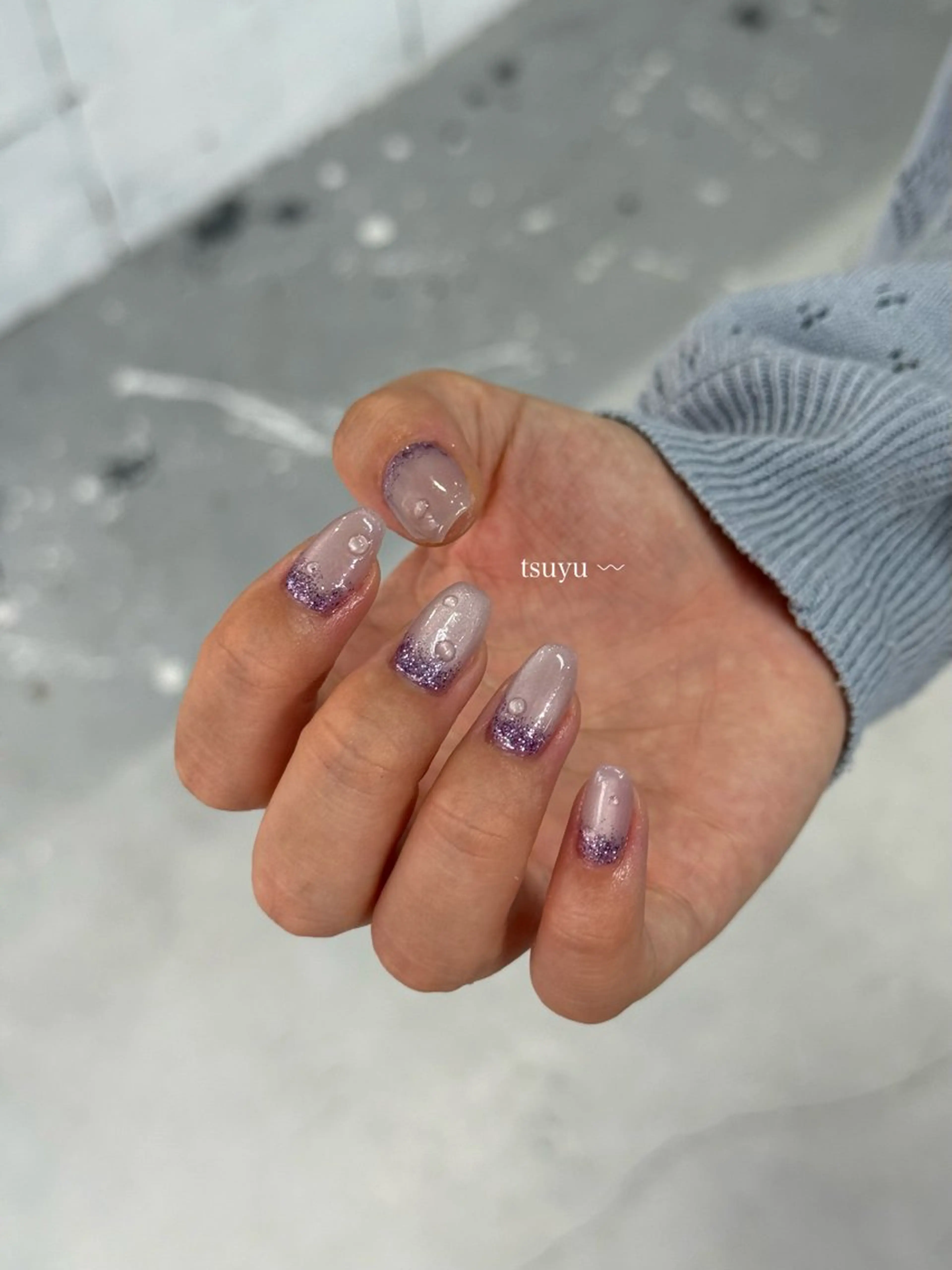 ネイル グラデーション ラメ(グリッター) MISATO ネイリスト福岡/薬院のネイルデザイン