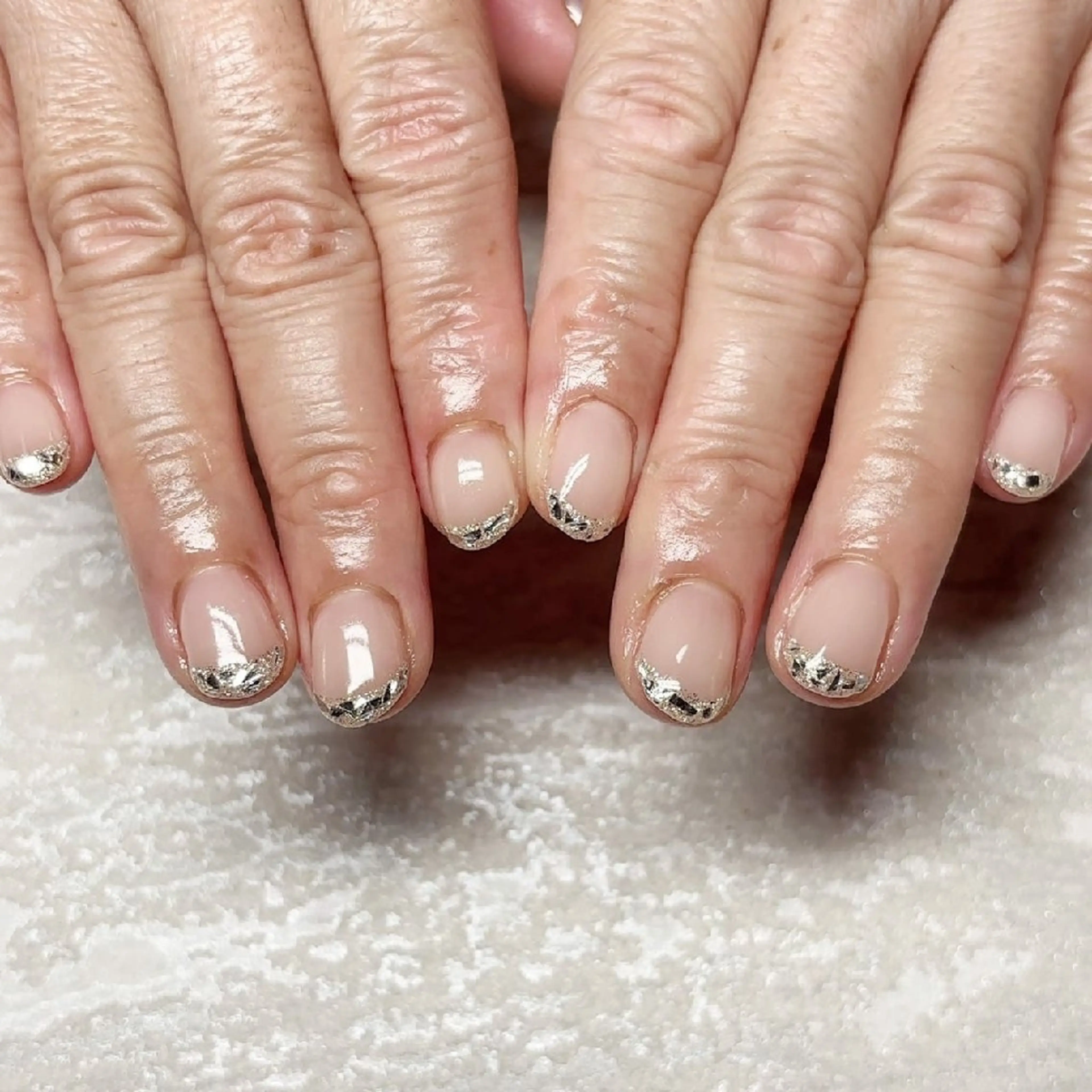 ネイル フラッシュネイル フレンチネイル ガラスフレンチ 韓国ネイル マグネットネイル ハンドネイル JULIE NAILのネイルデザイン