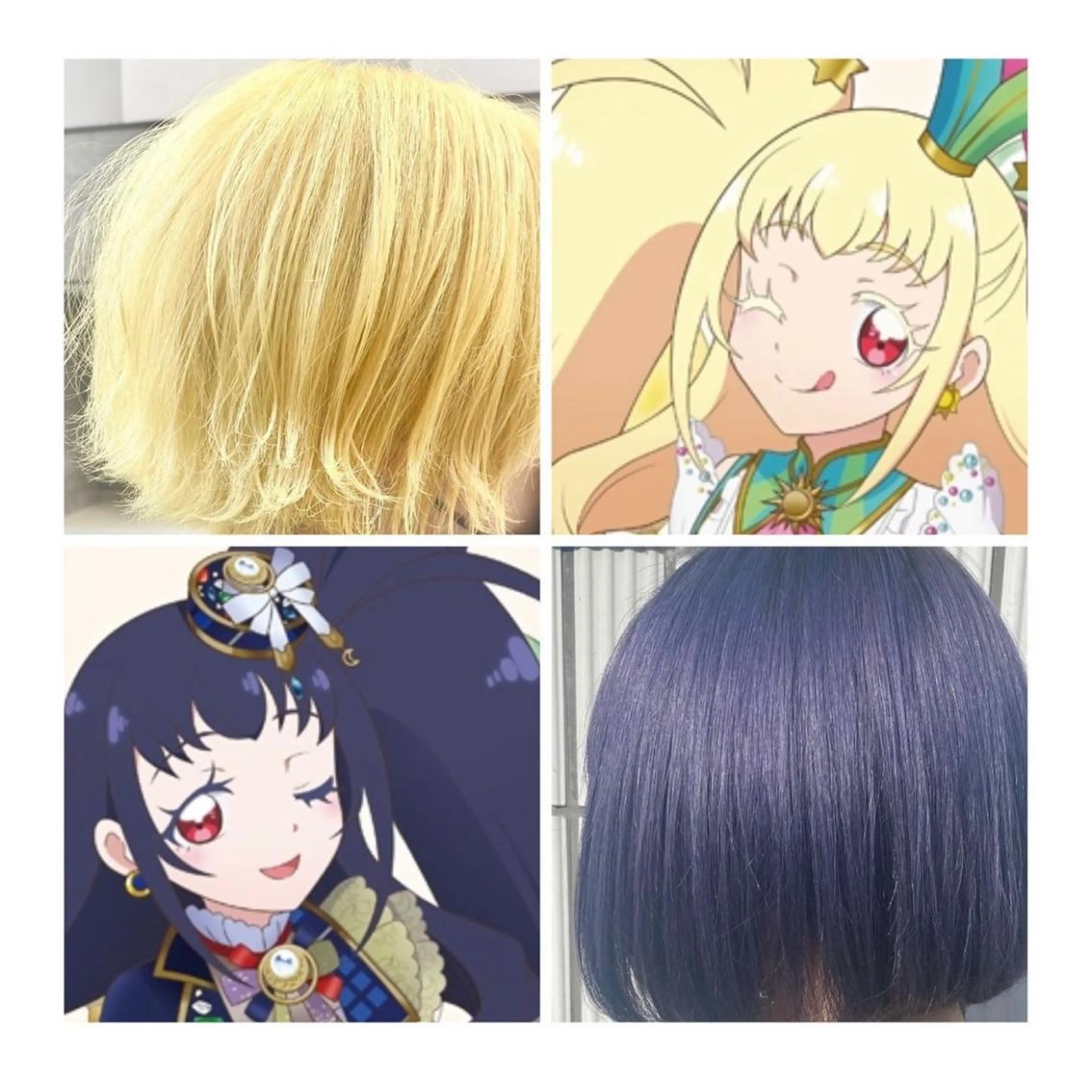 ショート カラー 黒髪 ブリーチ ブロンド ブルーカラー ブルーブラック TSUNO🦖 派手髪/オタク美容師のヘアスタイル