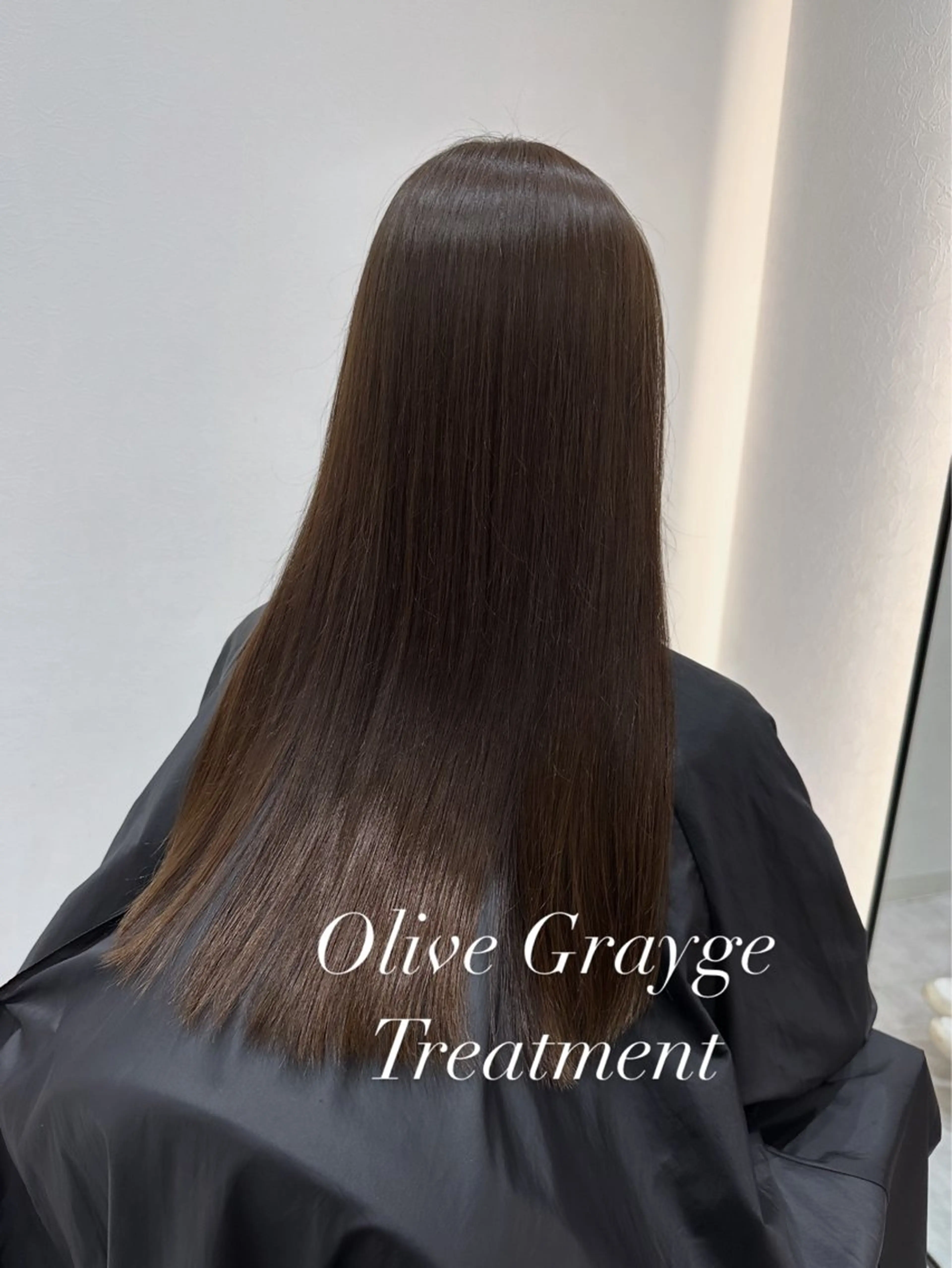 セミロング カラー 赤み消し/オリーブ カーキ/福田れんのヘアスタイル