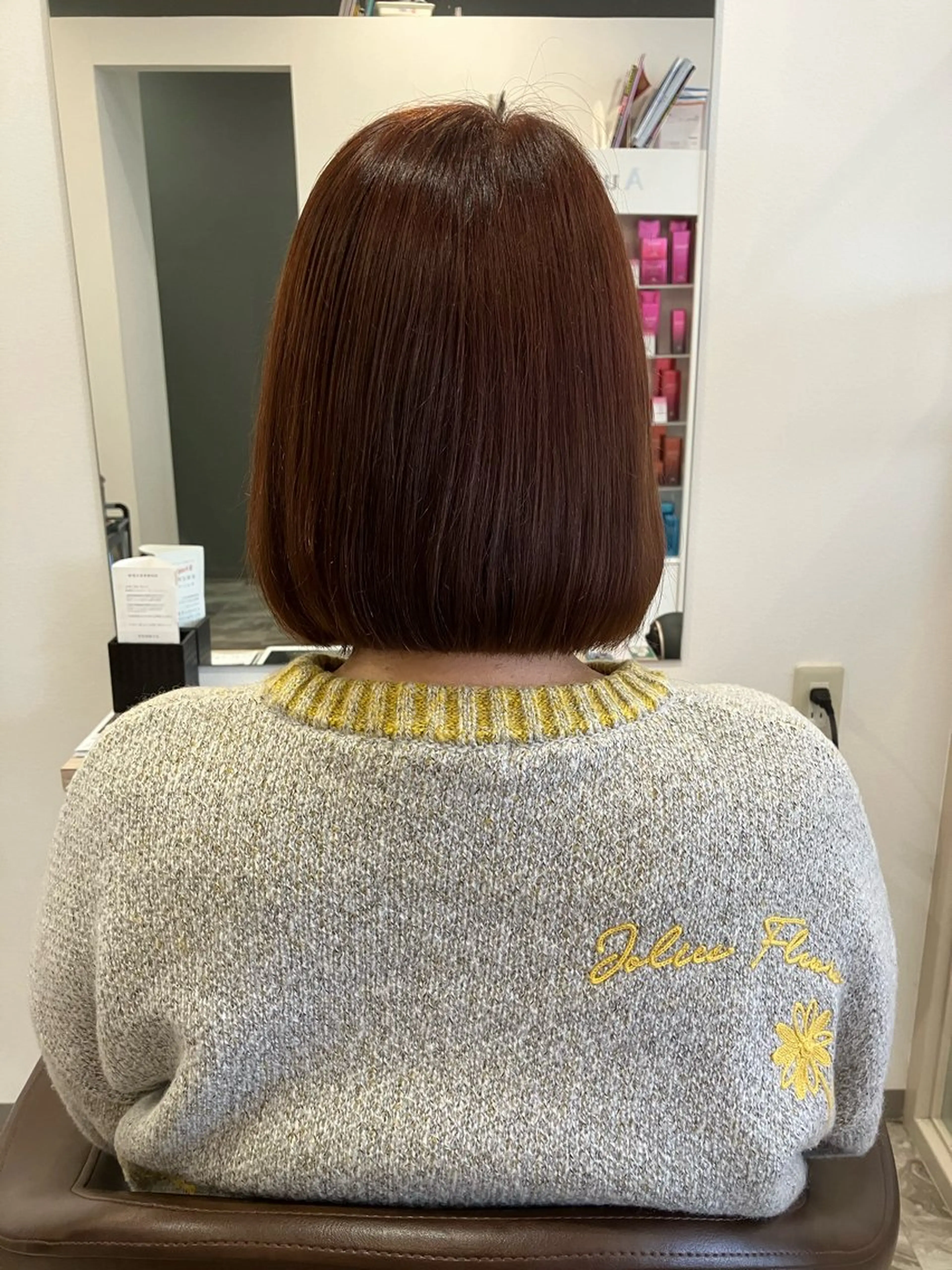 ミディアム カラー パーマ ブラウンカラー ピンクカラー ピンクブラウン 縮毛矯正 ブリーチ&ストレート 長谷川勇人のヘアスタイル