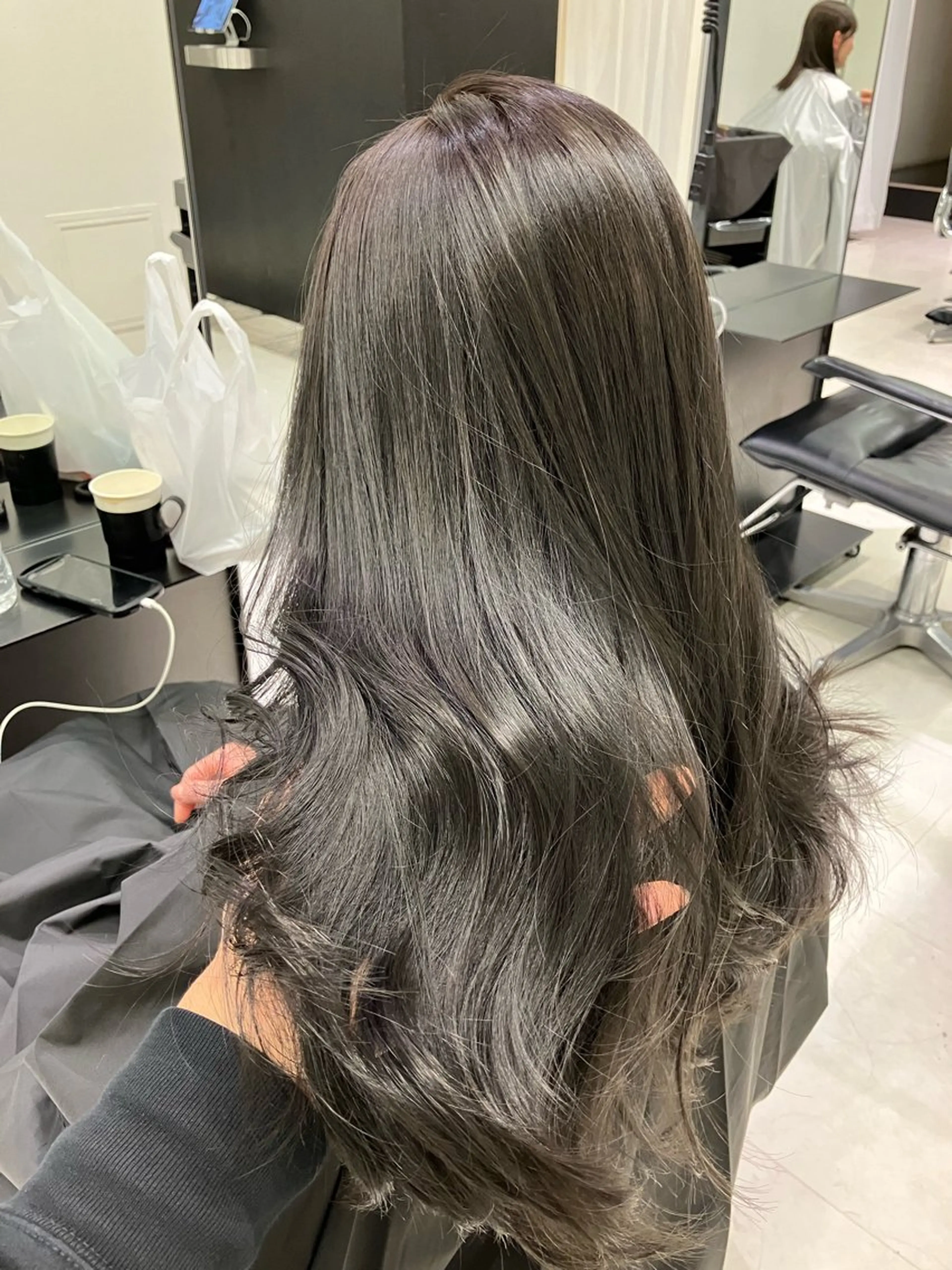 ロング カラー カット ヘアカラー トリートメント 💖ブリーチなし透明 感💖ASAHIのヘアスタイル