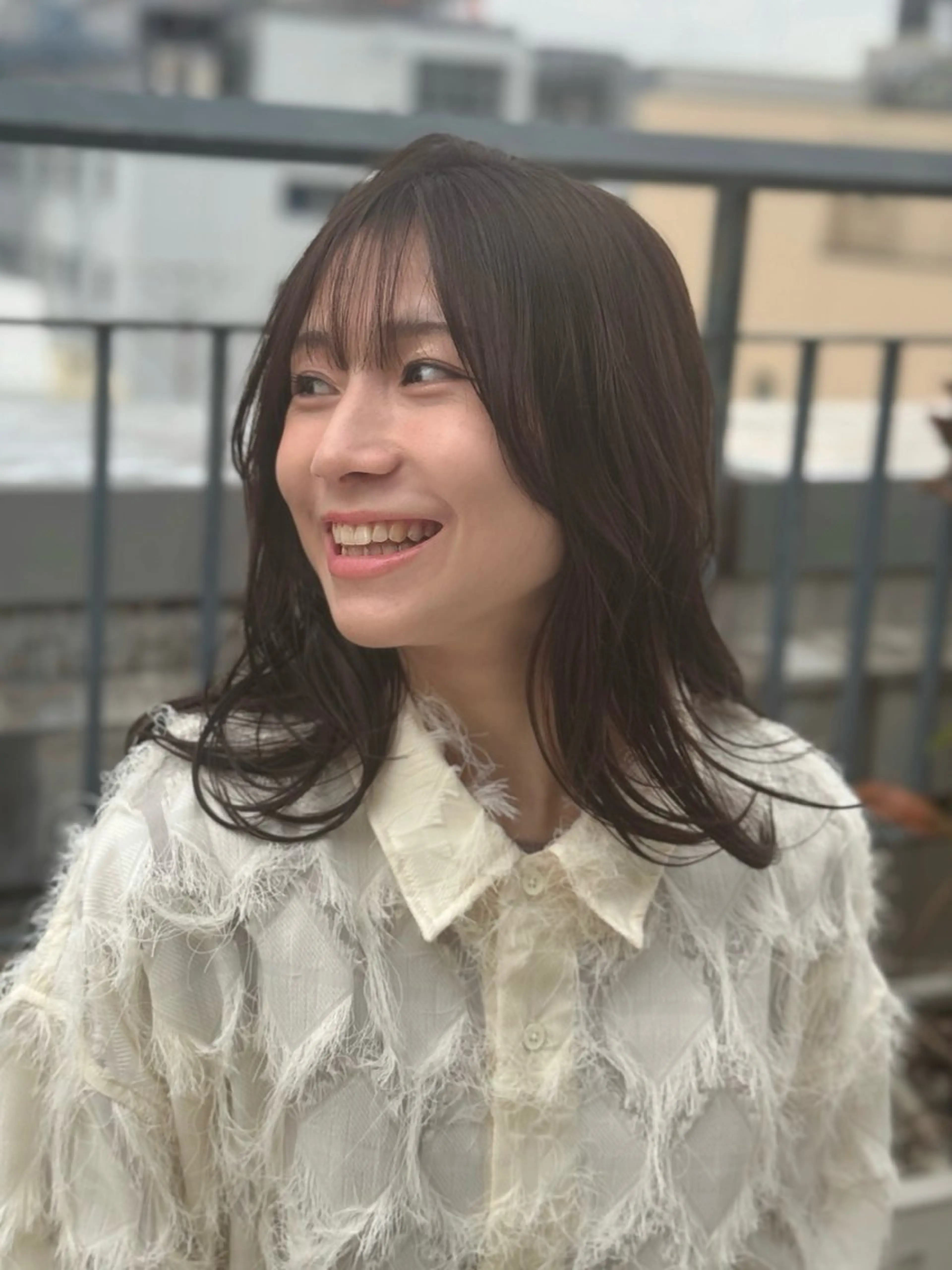 セミロング カラー Peyp博多 SORAモデル募集のヘアスタイル