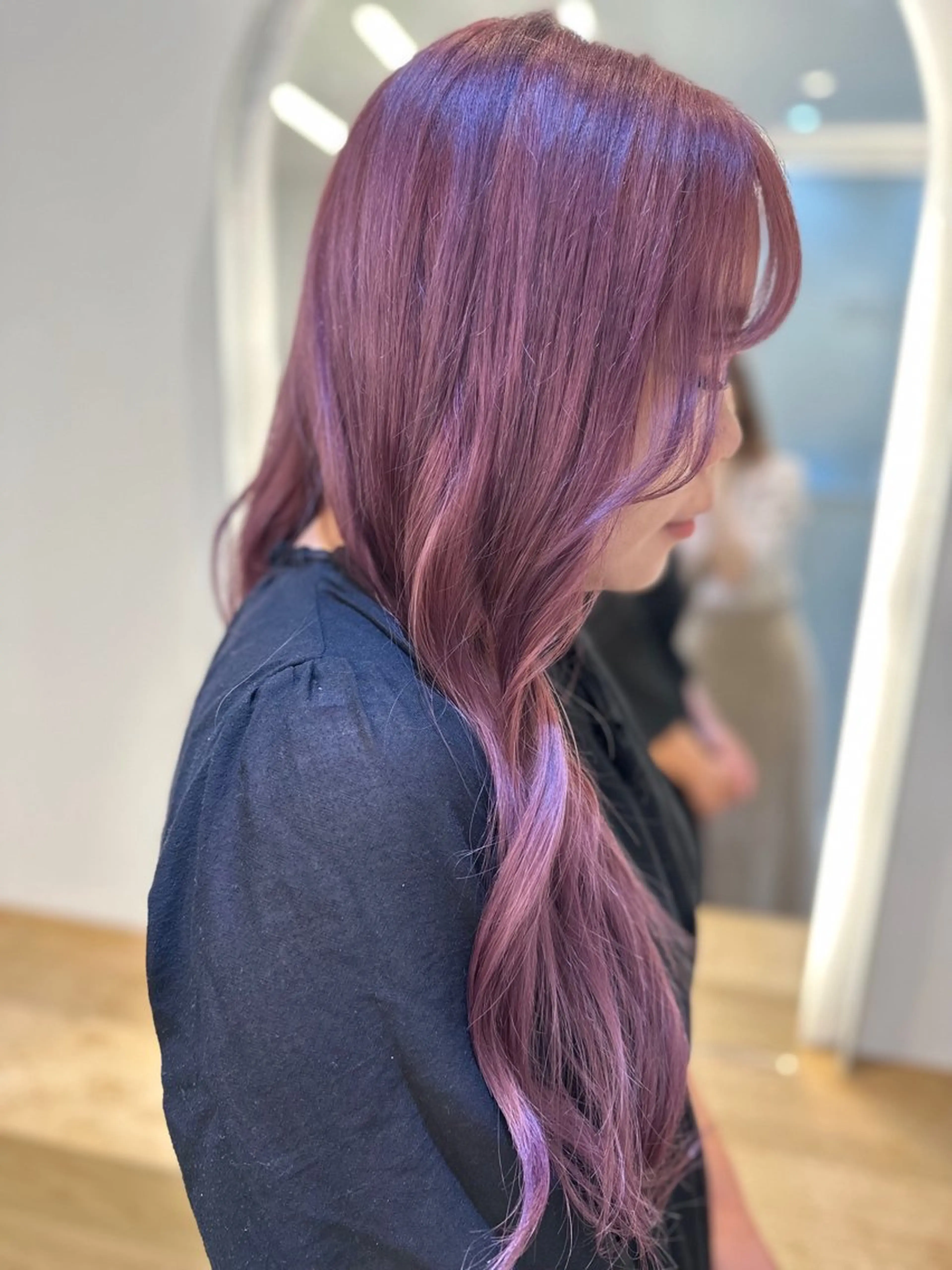 ロング カラー MIYU透明感カラー ブリーチなしWカラーのヘアスタイル