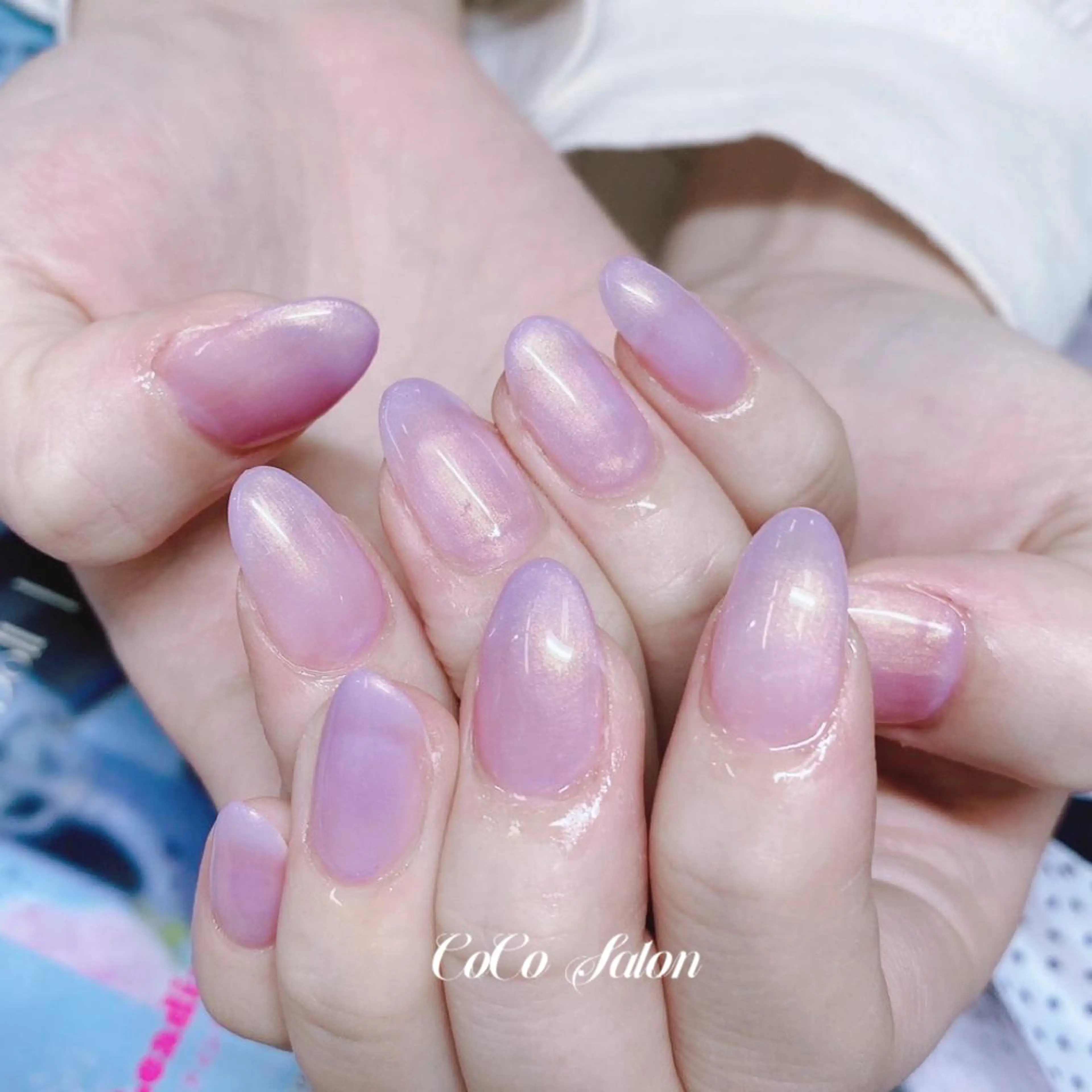 ネイル 長さ出し ジェルネイル キラキラネイル 韓国ネイル ワンカラーネイル ハンドネイル CoCoSalon ネイル/まつ毛予約のネイルデザイン