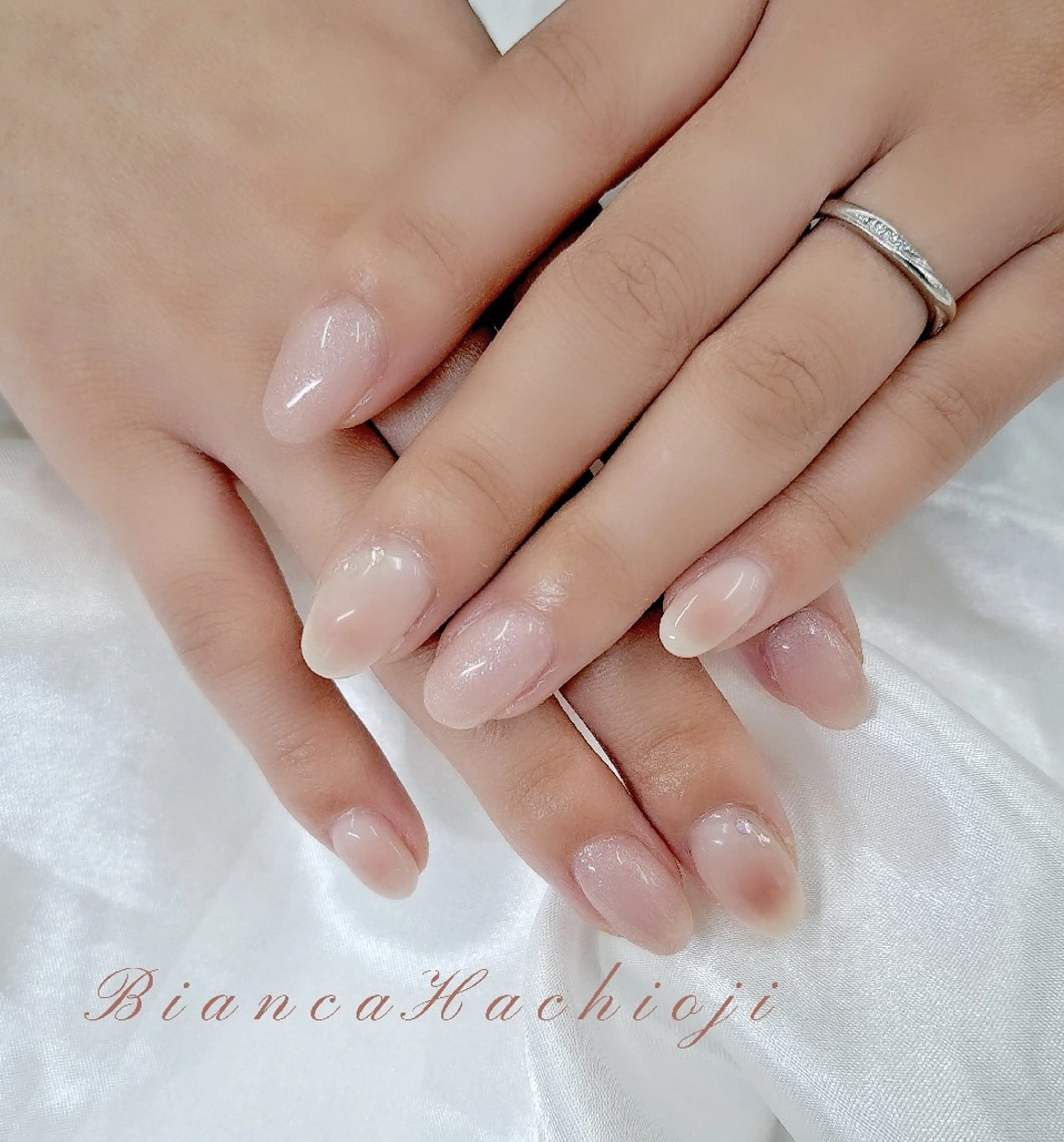 ネイル チークネイル グラデーション ハンドネイル Bianca八王子 まえさだのネイルデザイン