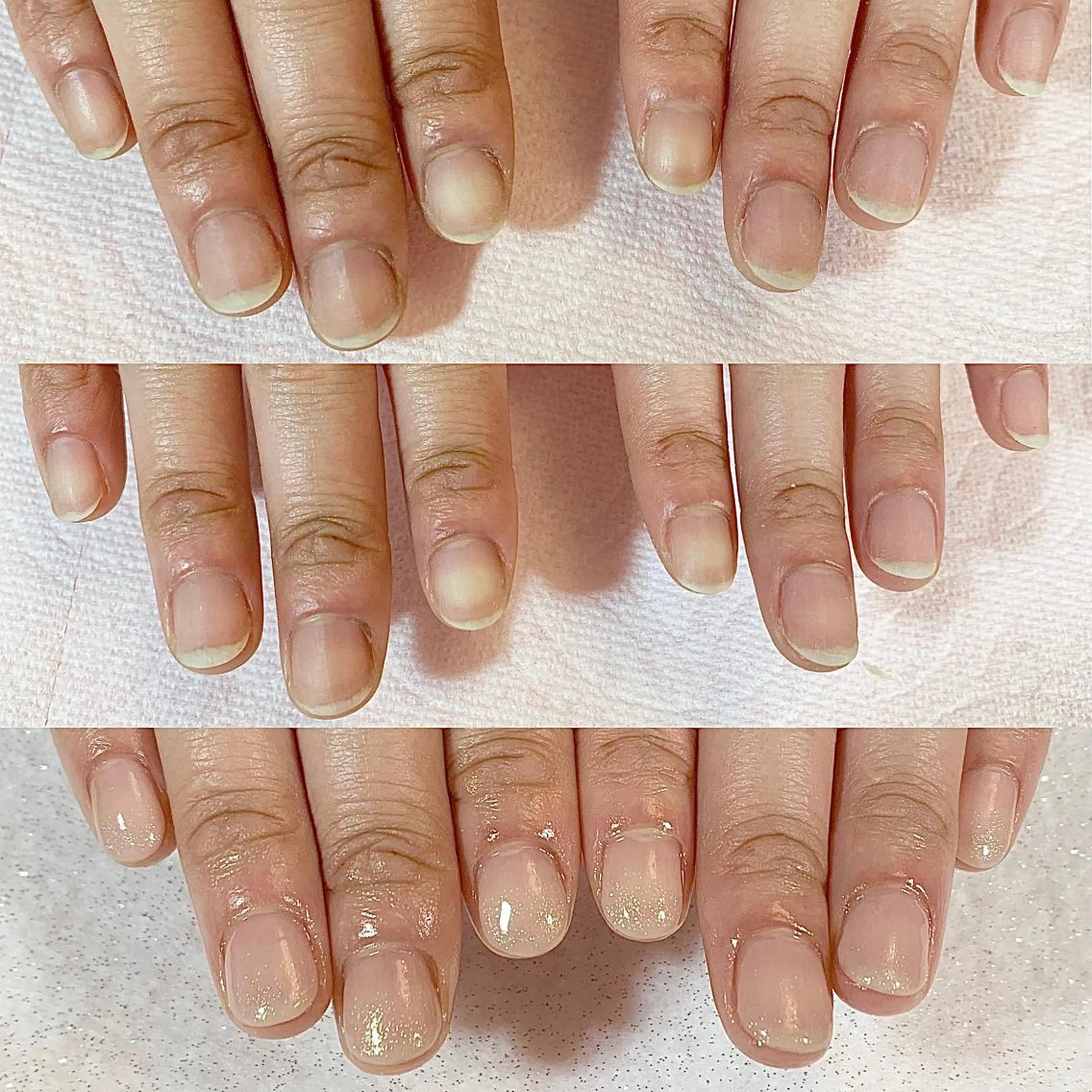 ネイル ジェルネイル ゴールド グラデーション ラメ(グリッター) ハンドネイル 手塚 里奈のネイルデザイン