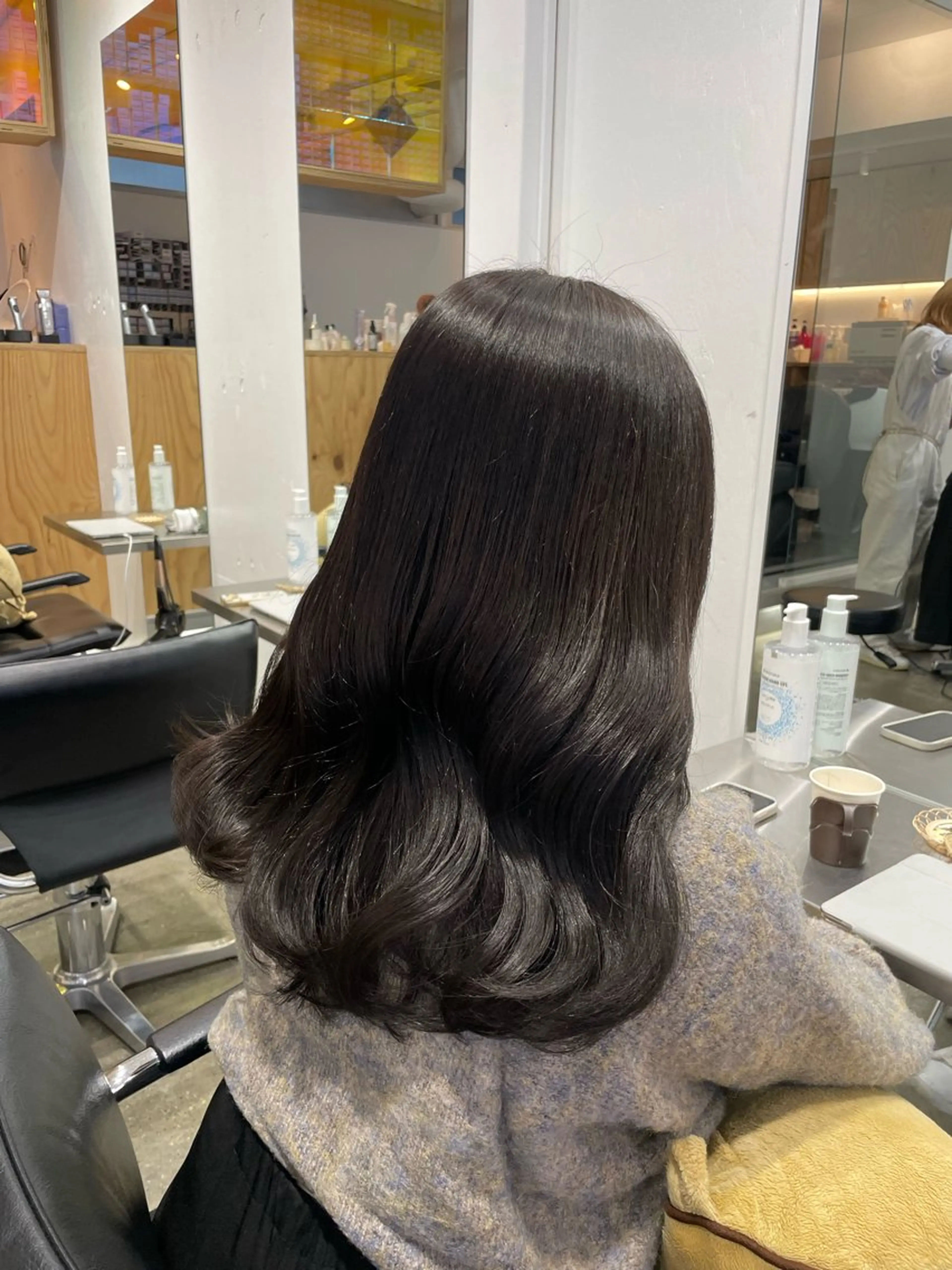 セミロング カラー アディクシーカラー グレージュ ラベンダーカラー ラベンダーグレージュ ラベンダーグレー カット ヘアカラー ♡🪞韓国スタイル/ MISATO🪞♡のヘアスタイル