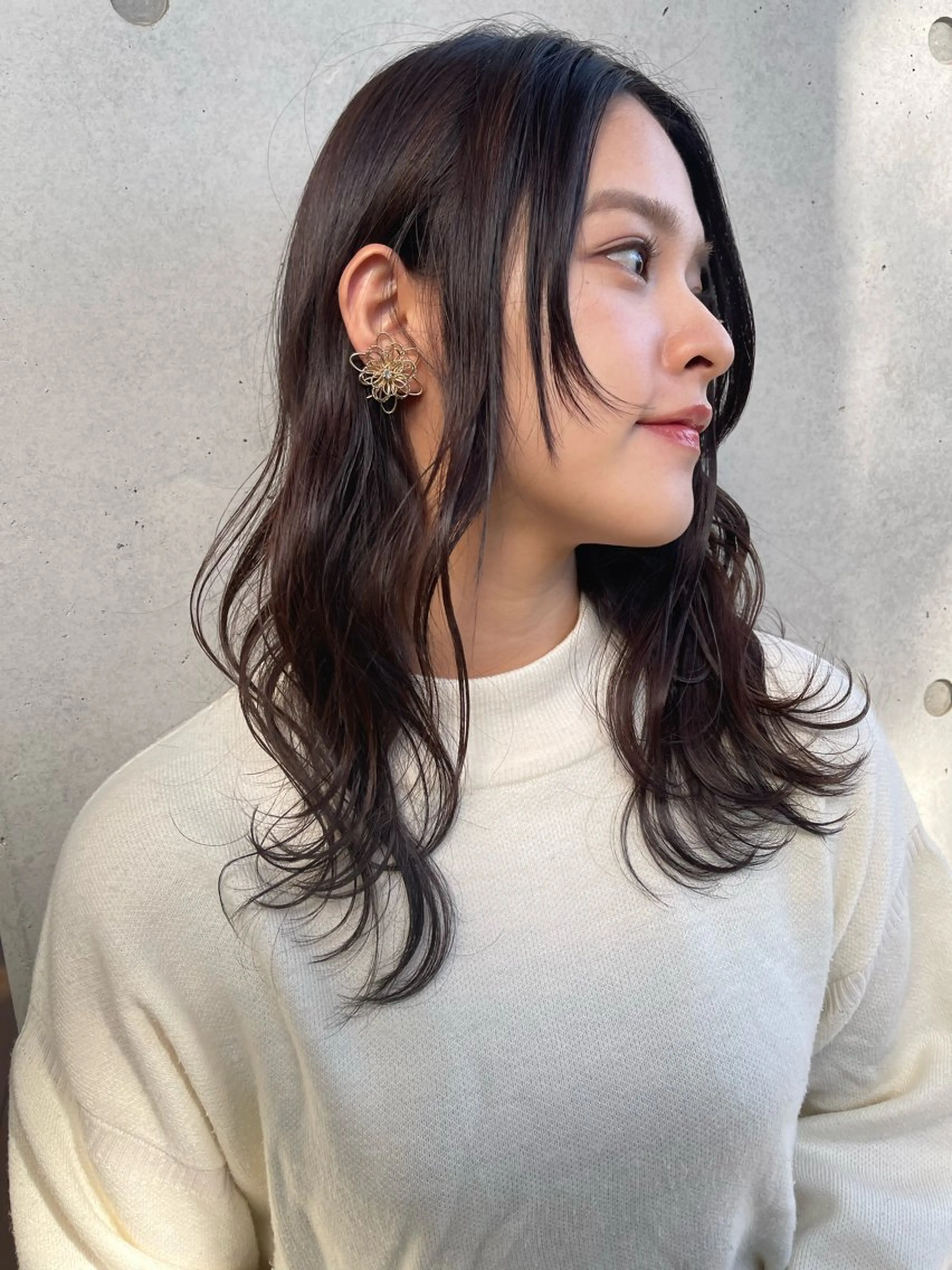 セミロング カット パーマ トリートメント アートディレクター ワダヒサノリのヘアスタイル