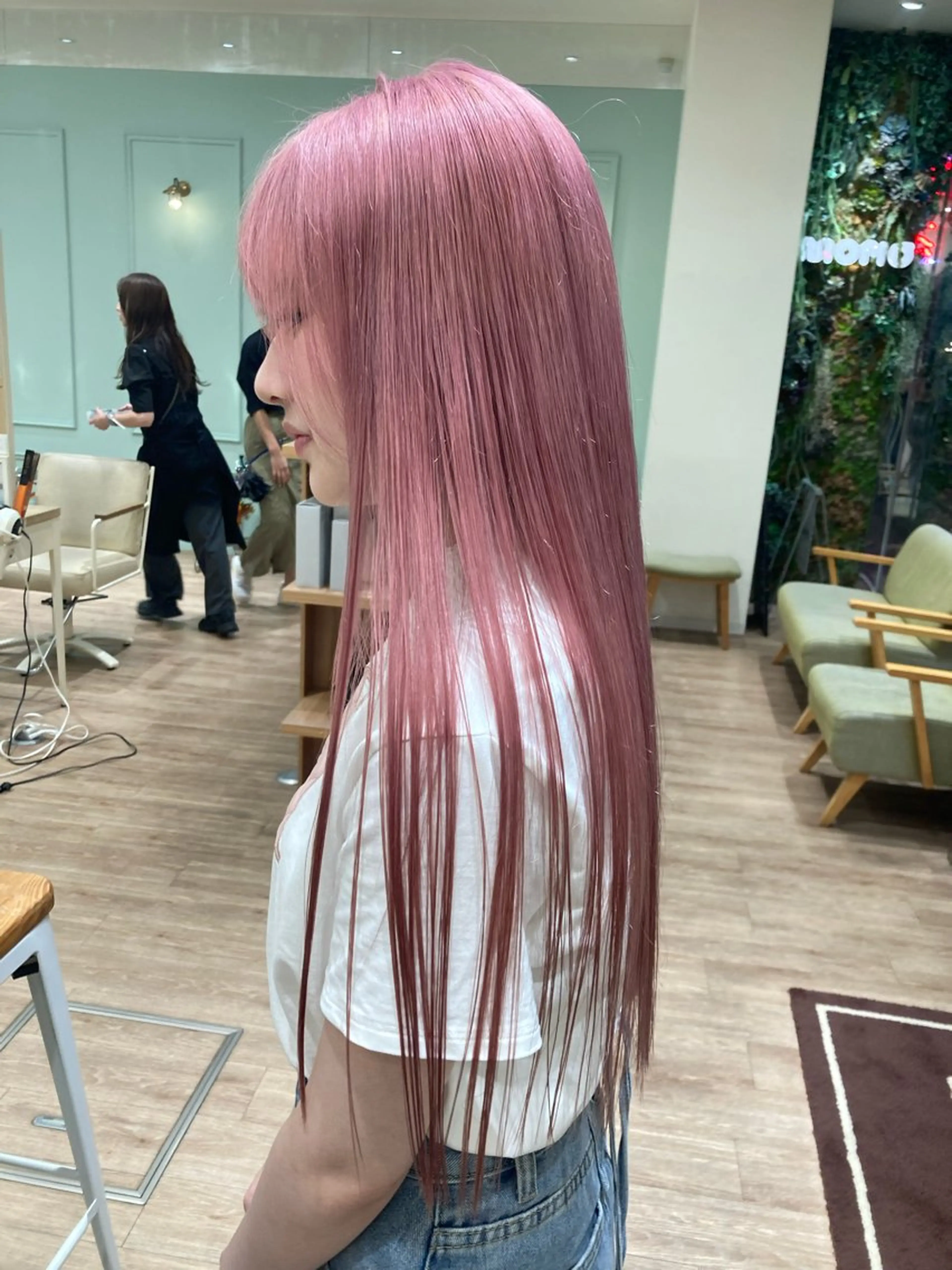 ロング カラー ブリーチ ケアブリーチ ハイトーンカラー ピンクカラー ヘアカラー むらたみずき /大宮ボブ、ショートのヘアスタイル