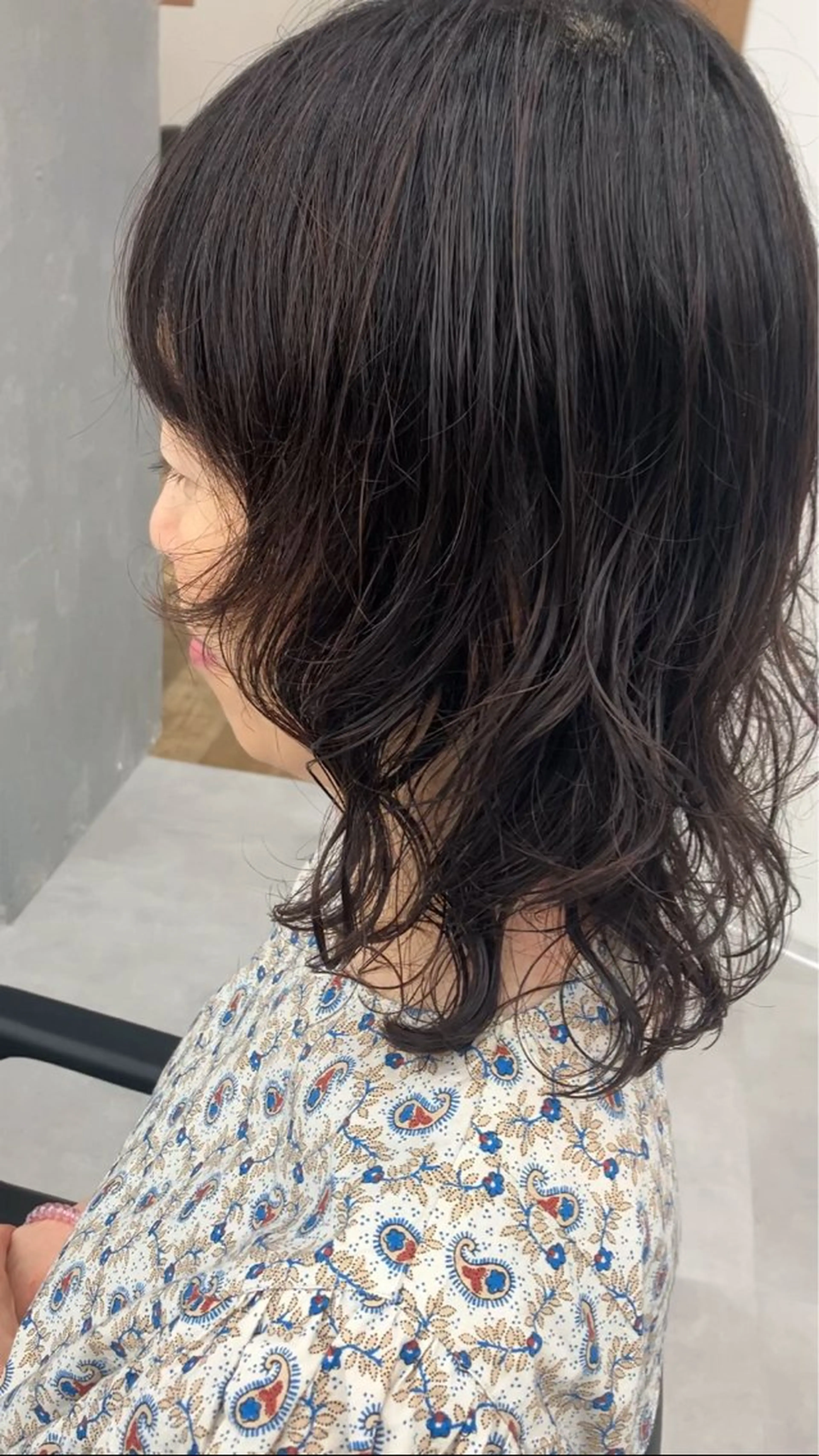 セミロング パーマ カット パーマ トリートメント 韓国エクステ／羽エク ダブルスキル💛のヘアスタイル