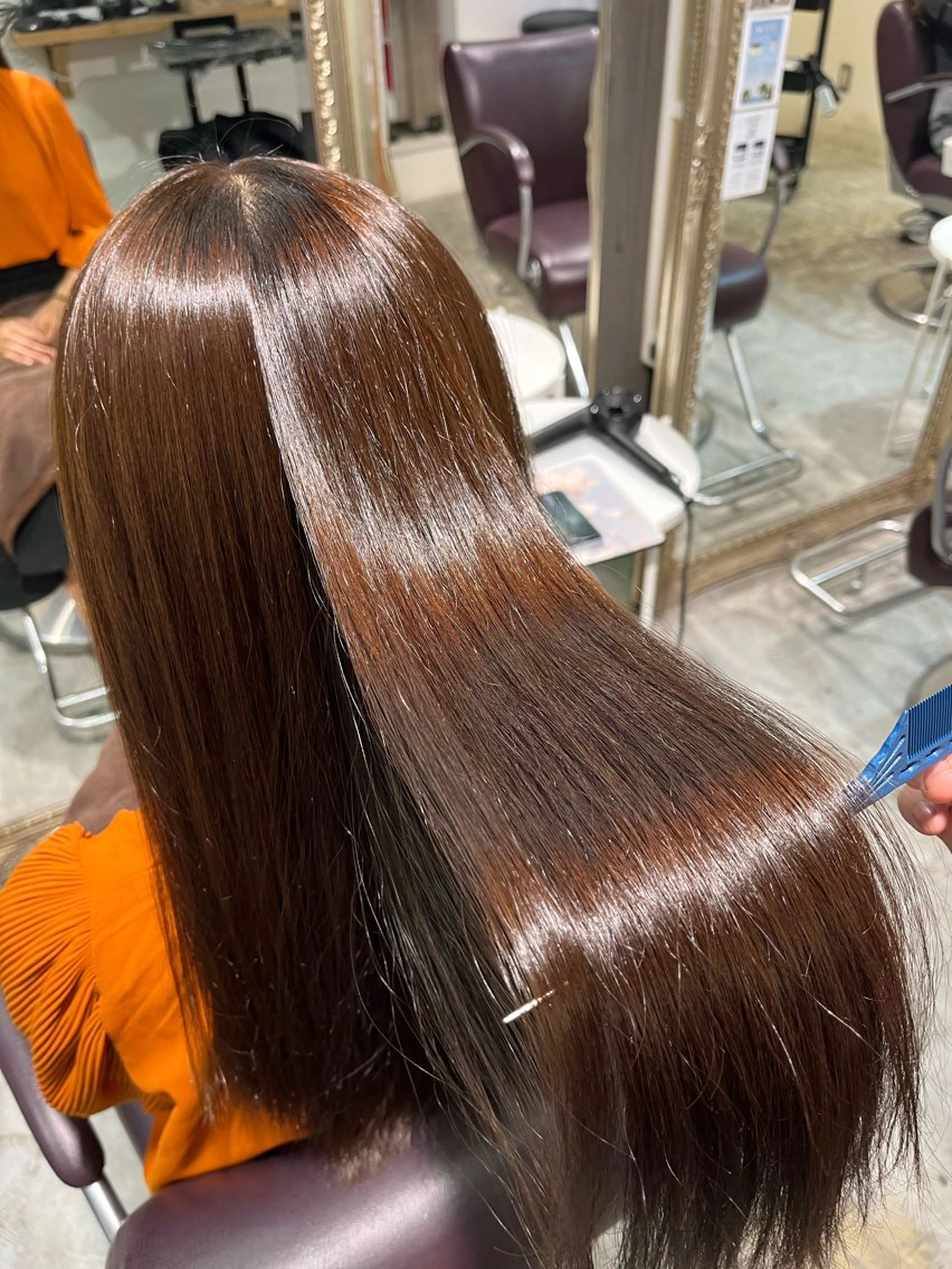ロング カラー ヘアカラー トリートメント フェザーパーマ🌙 毛流れ yuzukiのヘアスタイル