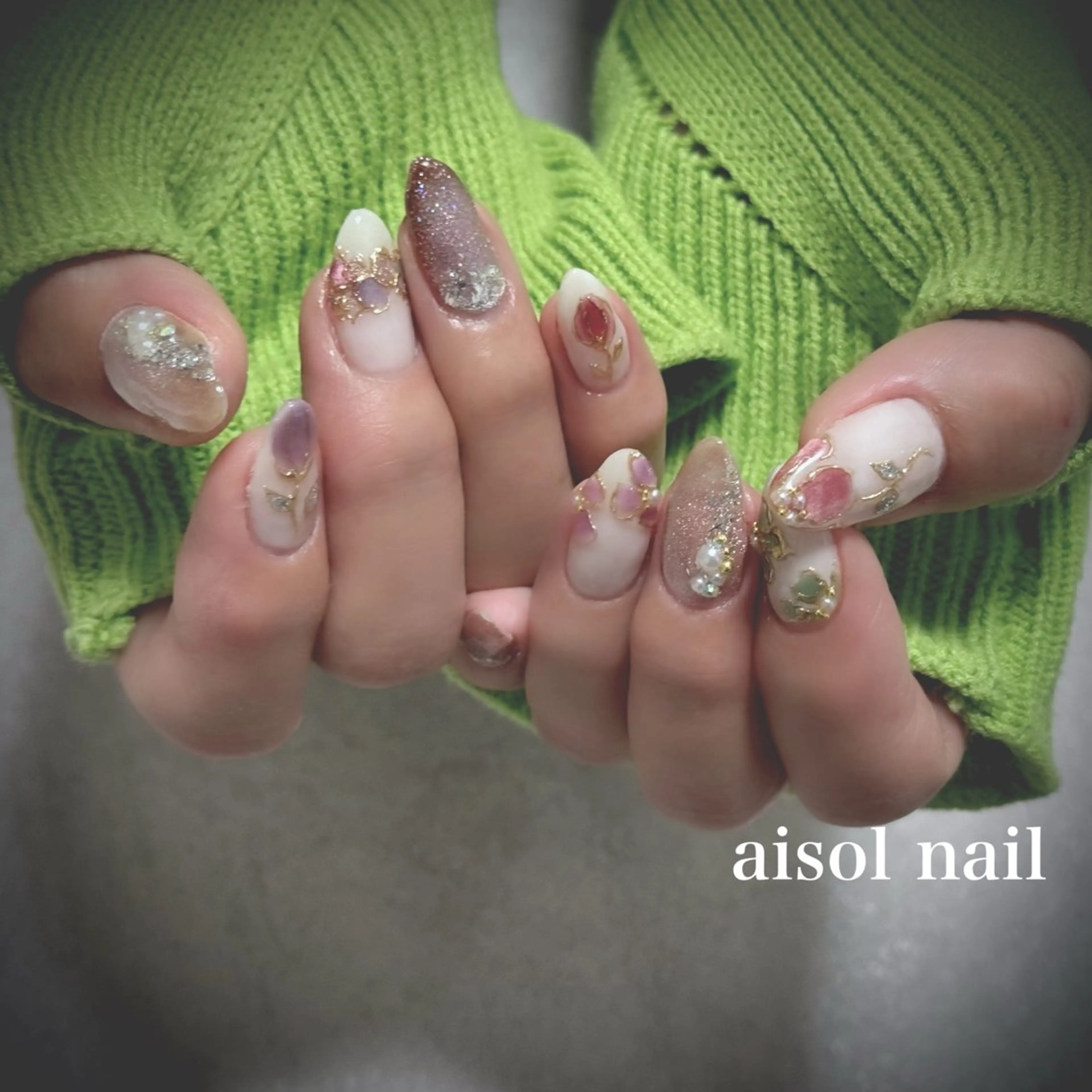 ネイル マグネットネイル 持ち込み ハンドネイル Aisol nail salonのネイルデザイン