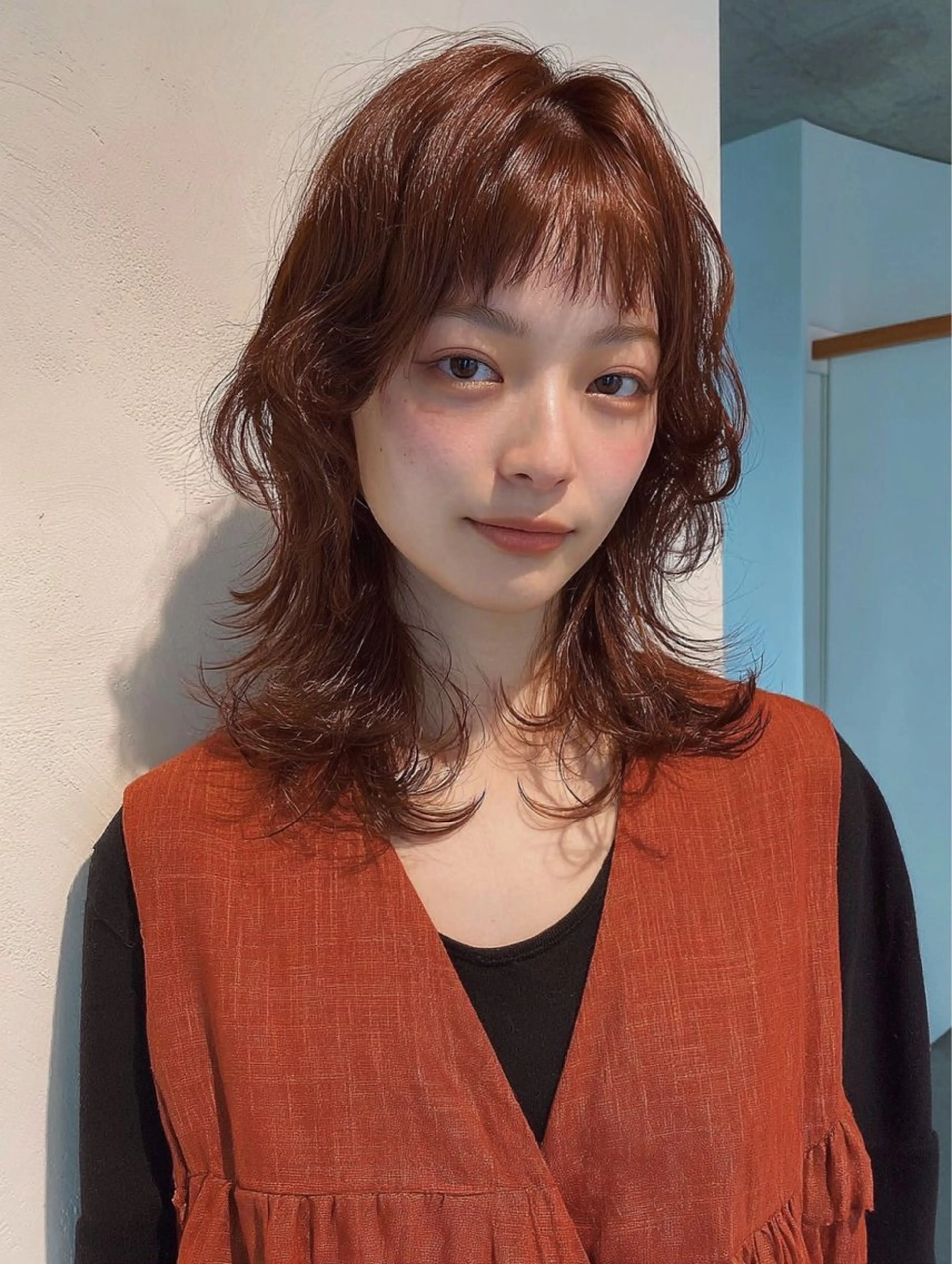 ✂️ カット + カラー 🟠 #暖色カラー🍊 #カッパーカラー🧡 #カット暖色カラー✂️ #レイヤーカット💇の写真