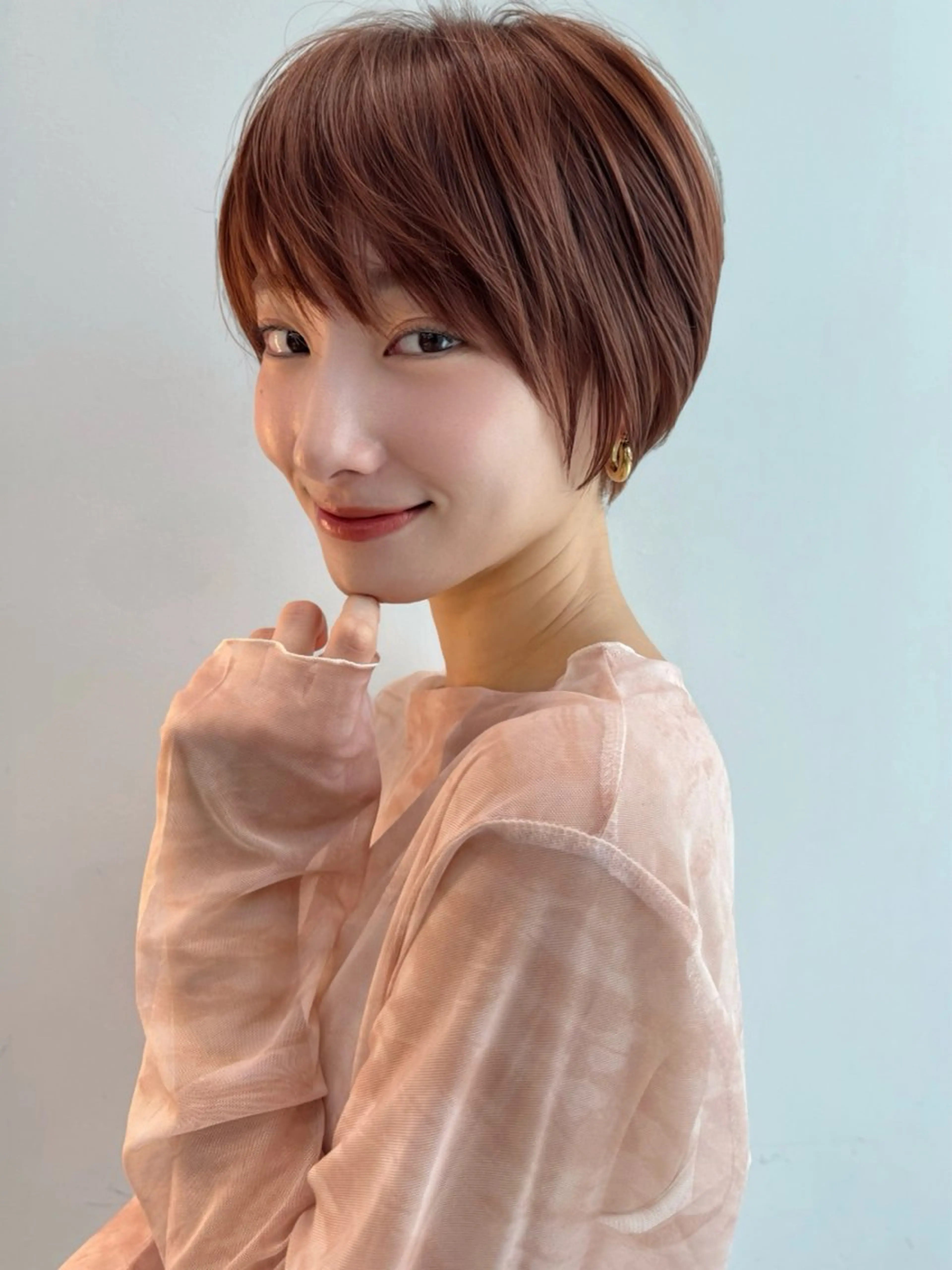 ショート カラー 丸みショート ベージュカラー ショートヘア 戸塚 直人のヘアスタイル