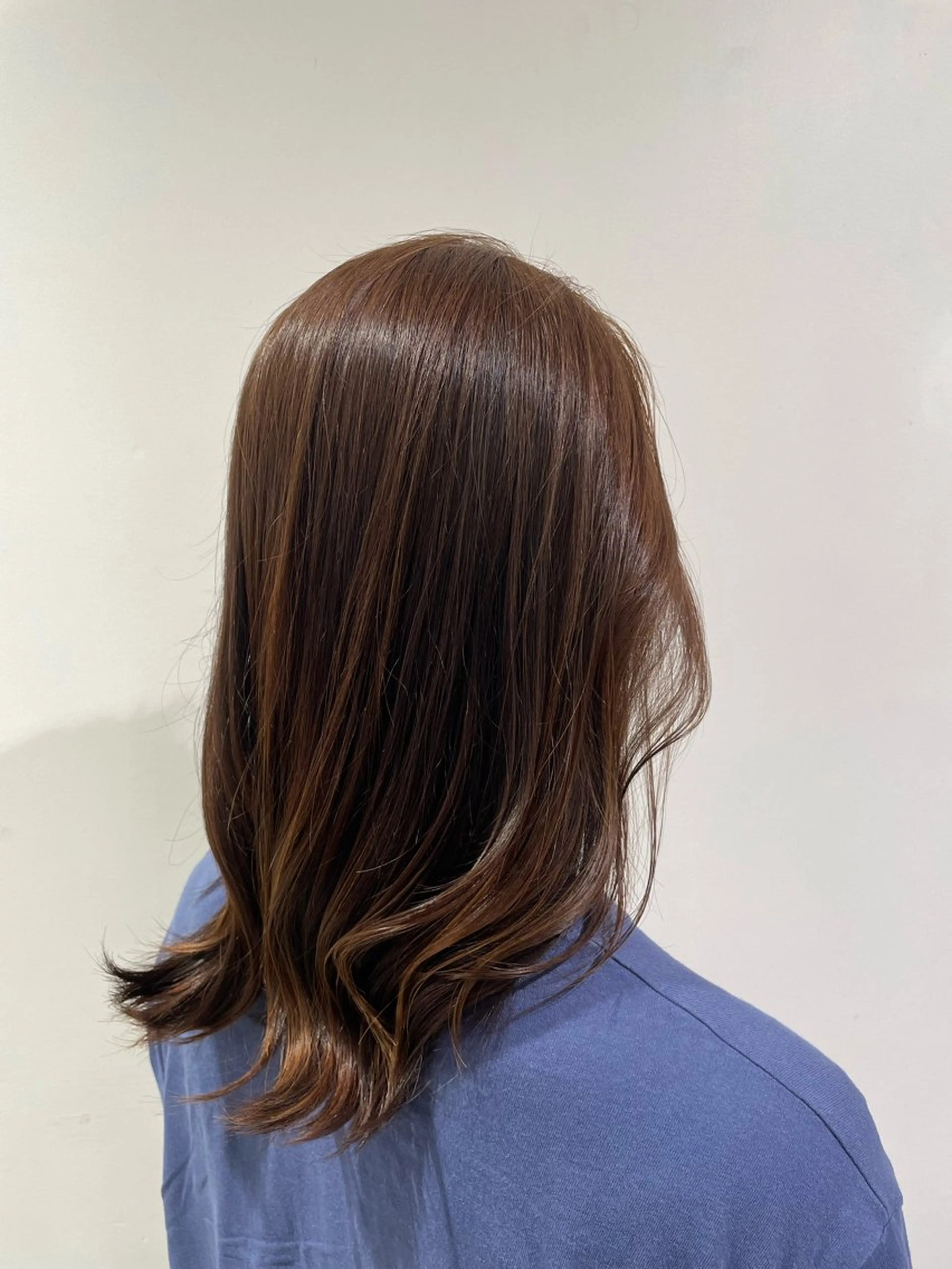 セミロング カラー メンズモデル板橋 島田依杏のヘアスタイル