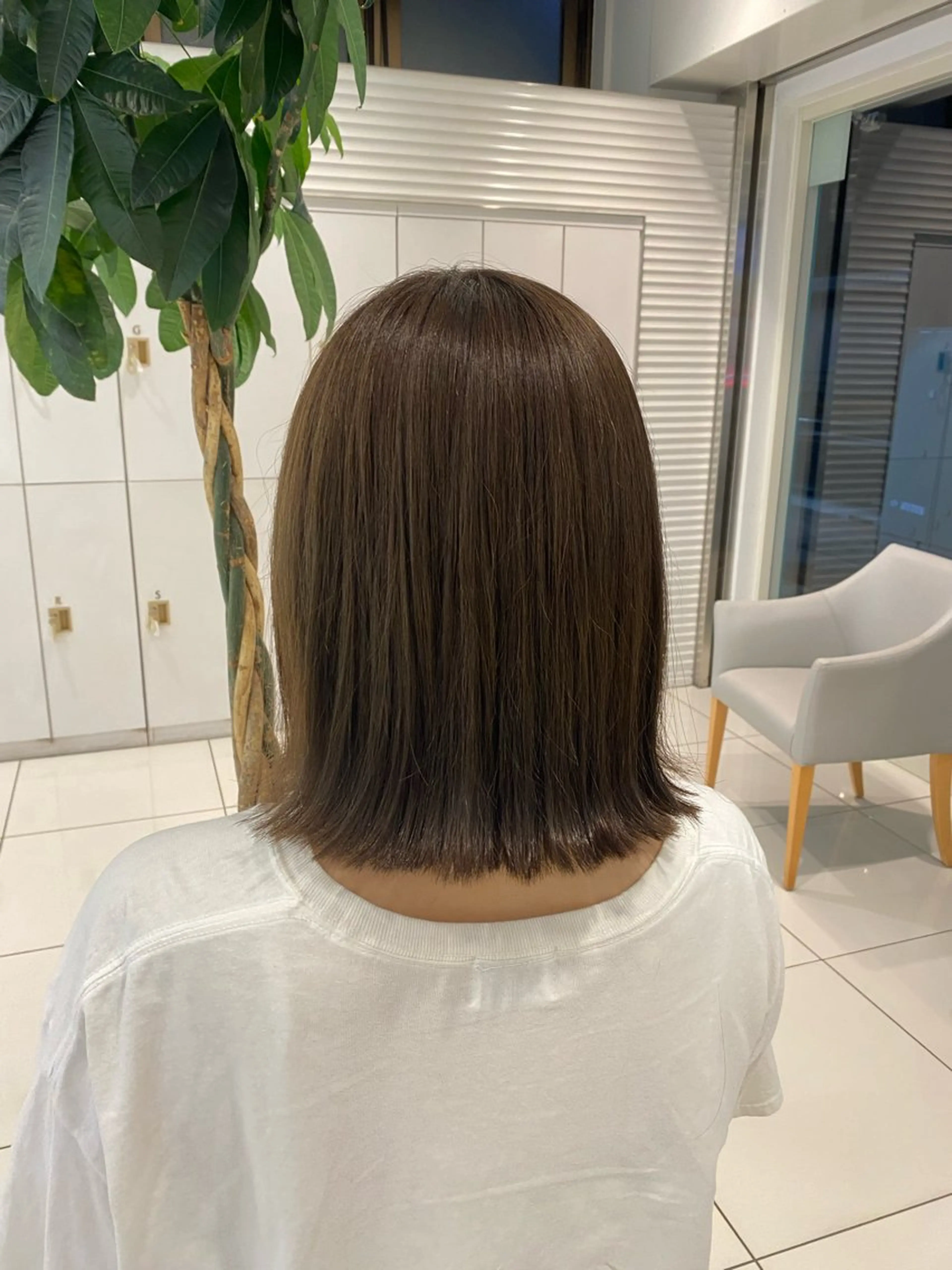 ミディアム カラー ベージュカラー オリーブベージュ ボブ 🎀TEN🎀 オリーブベージュのヘアスタイル