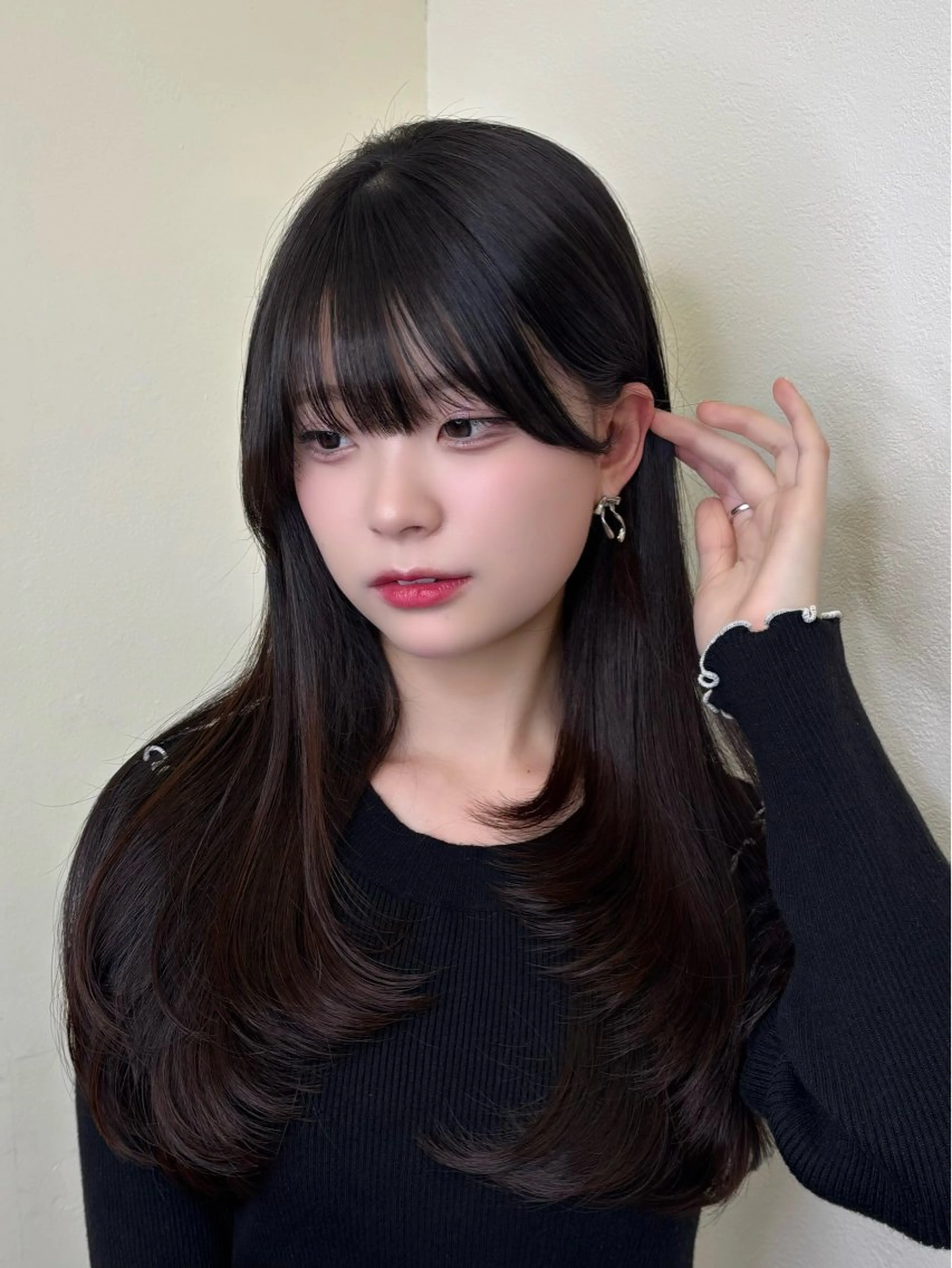 ロング カラー レイヤーカット カット ヘアカラー トリートメント Ayano‪‪🎀似 合わせ×透明感🎀のヘアスタイル