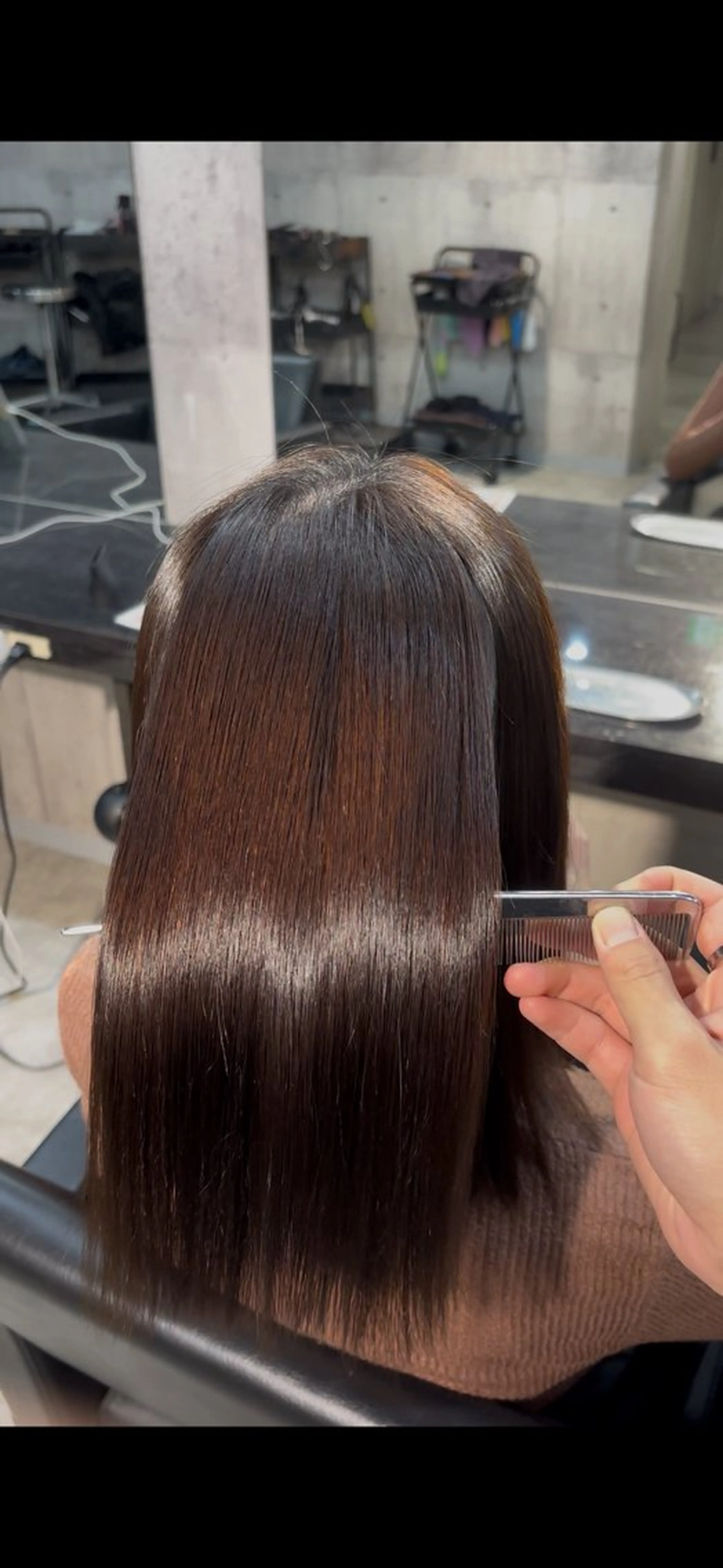 ミディアム 縮毛矯正 縮毛矯正 溝渕朋也 /髪質改善ストレートのヘアスタイル