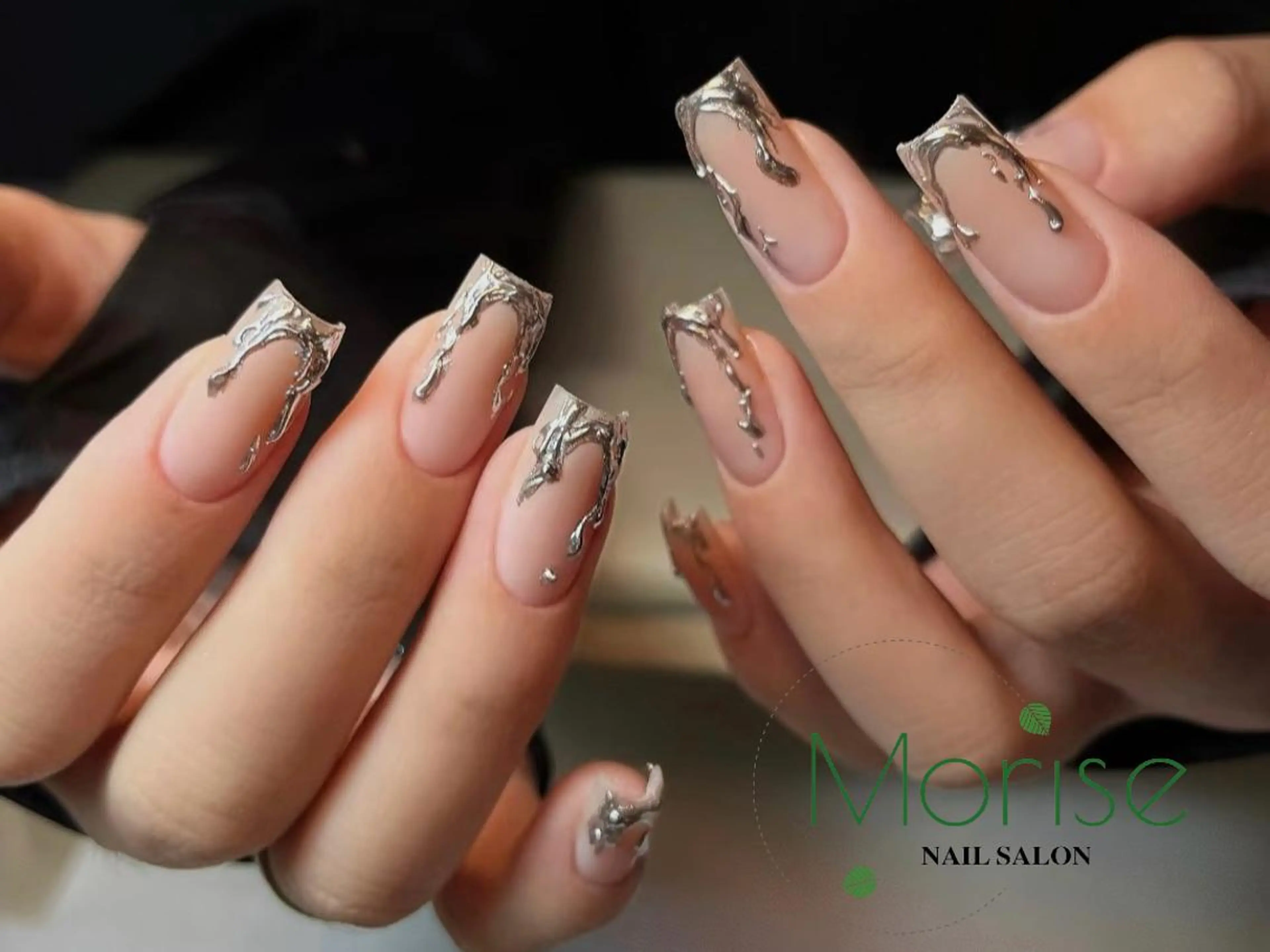 ネイル 長さ出し フレンチネイル ジェルネイル マグネットネイル ミラーネイル ハンドネイル ハンドケア MoriseNail 原宿店のネイルデザイン