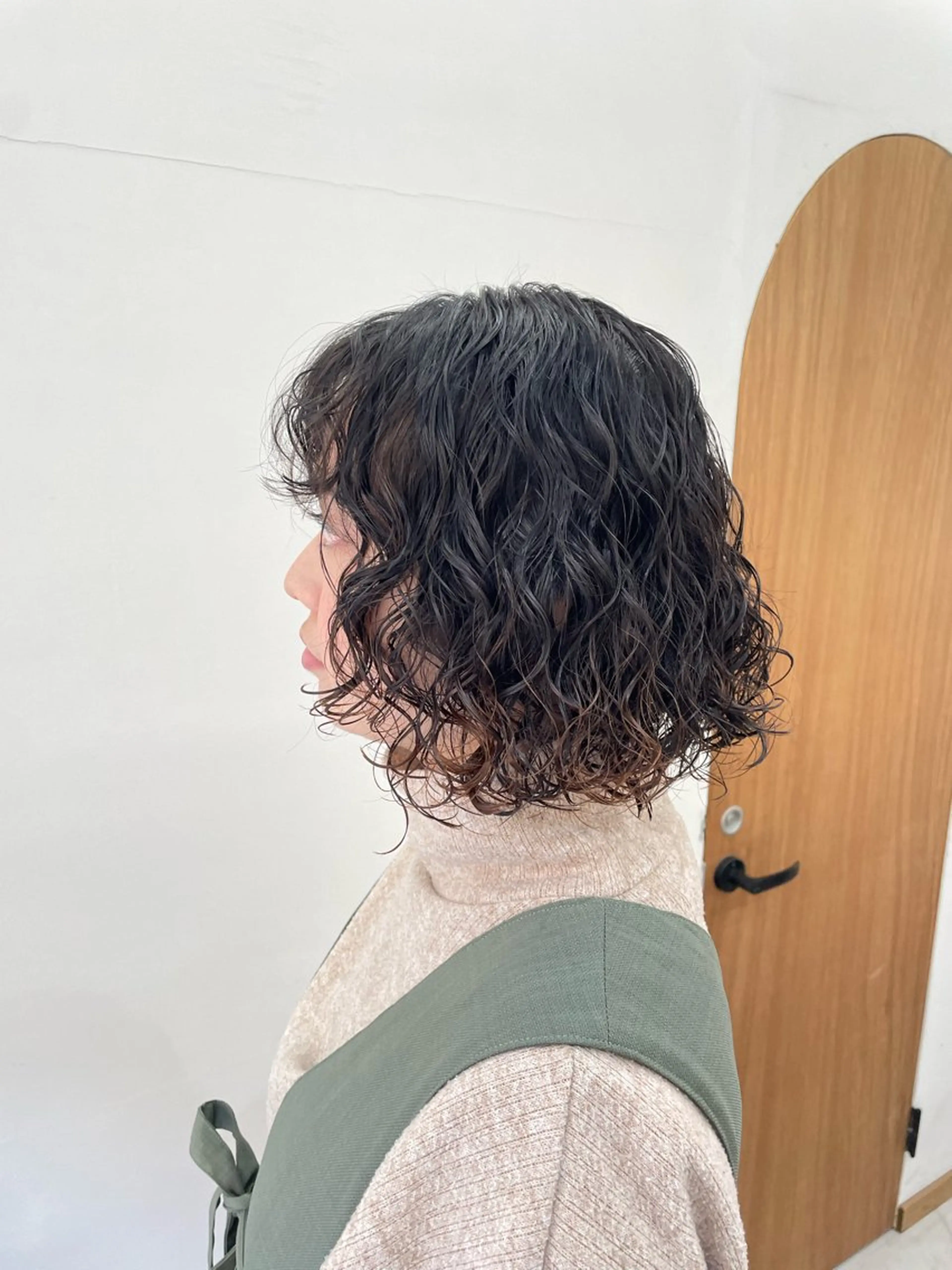 パーマ カット パーマ トリートメント 慎太朗/パーマ/ボブ /センターパートのヘアスタイル