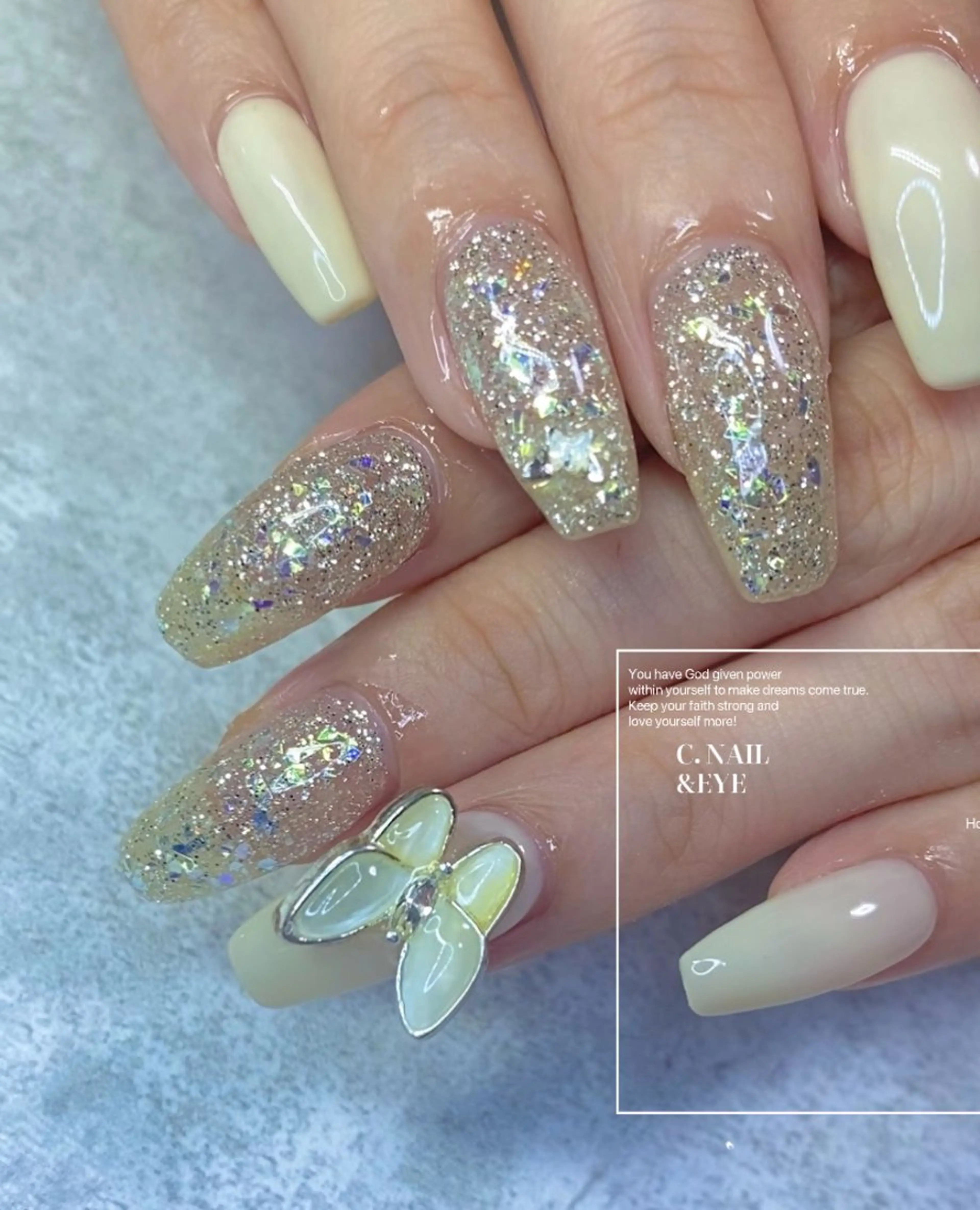 ネイル 入学式 フラッシュネイル フットネイル 卒業式 氷ネイル・うるうるネイル C.Nail &Eye筑紫駅のネイルデザイン