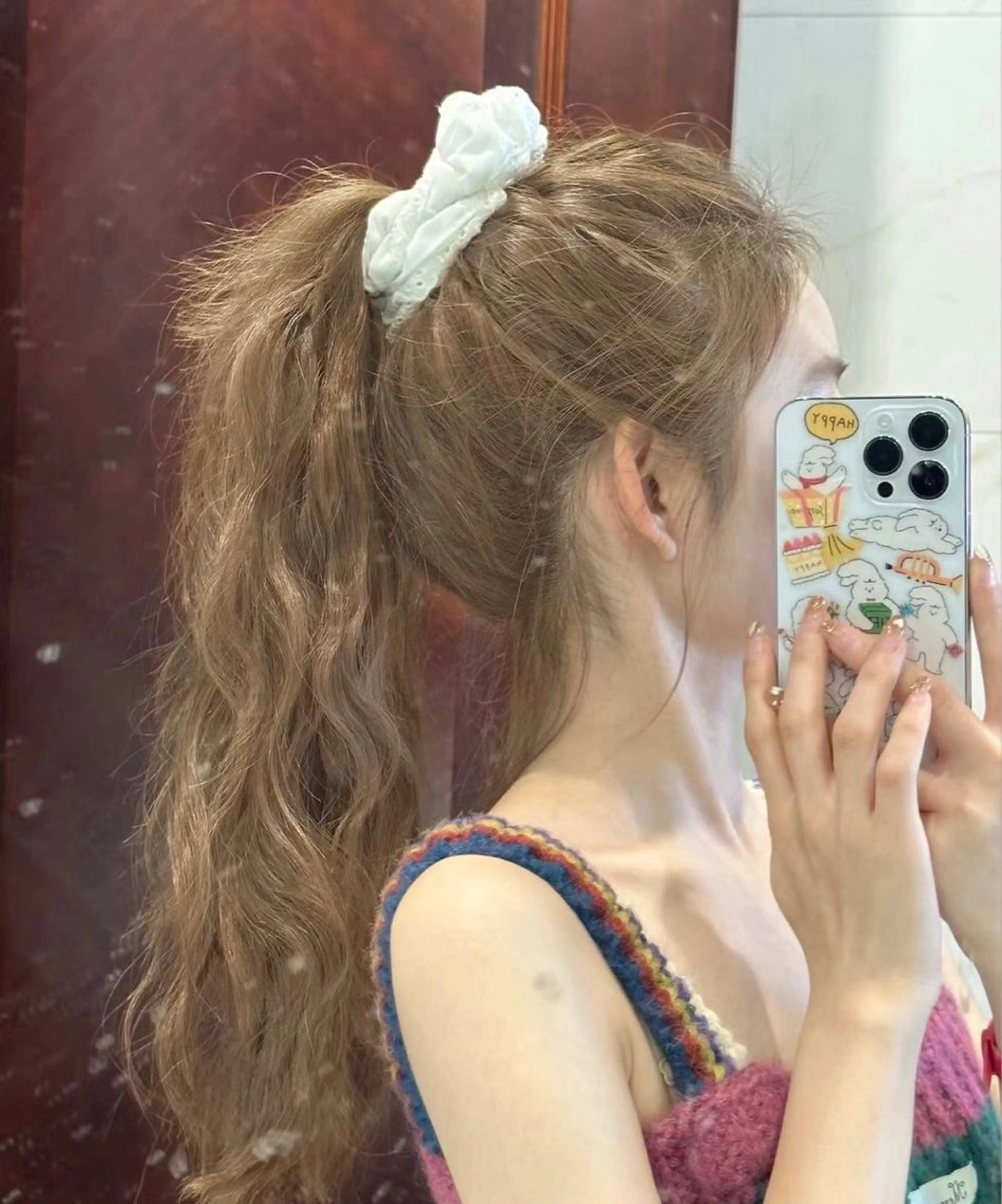 ロング カラー ヘアカラー トリートメント ヘッドスパ ヘアセット 🥯縮毛/レイヤー/ ベージュヘア🥯のヘアスタイル