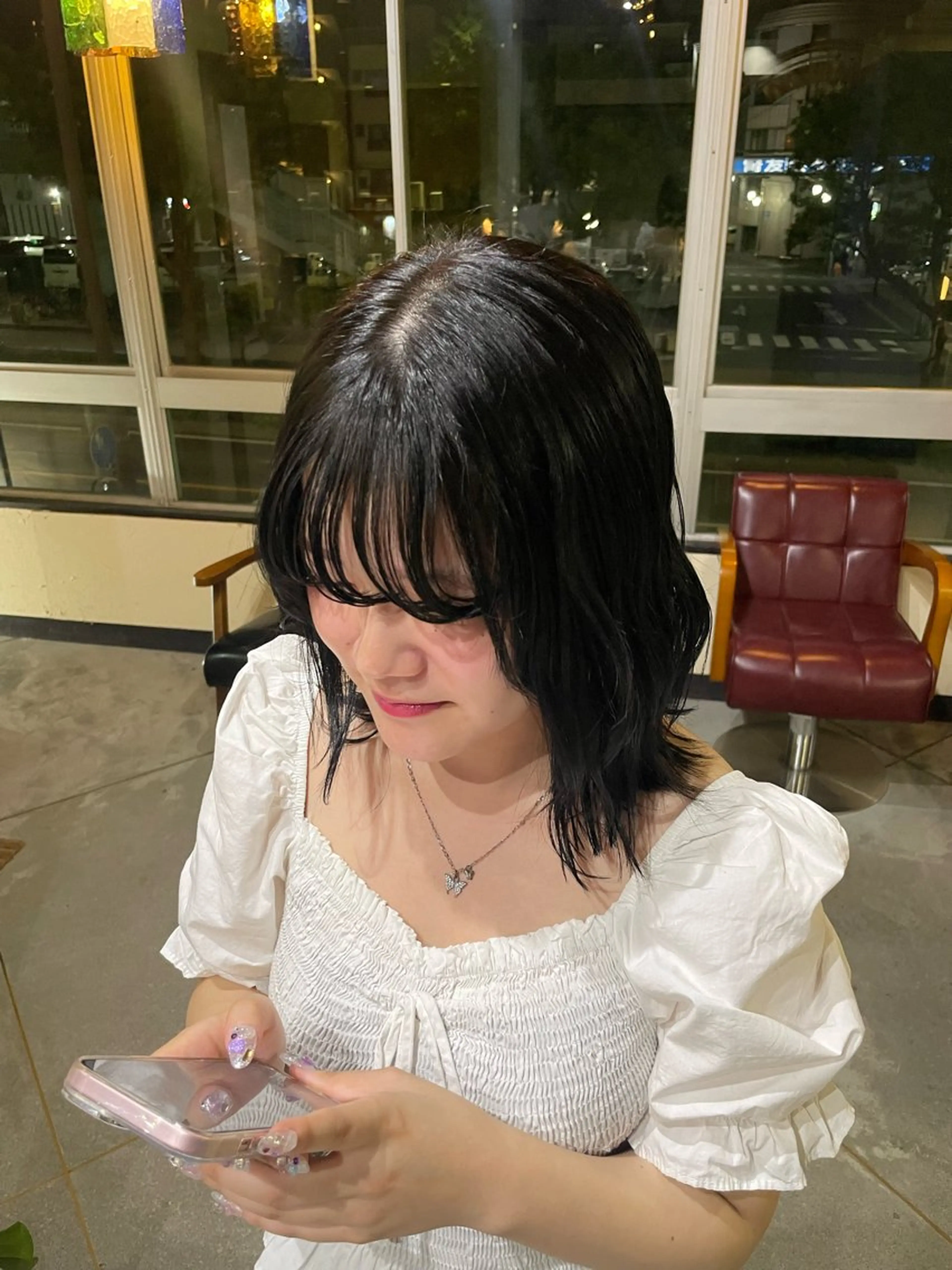 【就活・実習前に🌿】自然に見える暗髪カラー＋トリートメントの写真