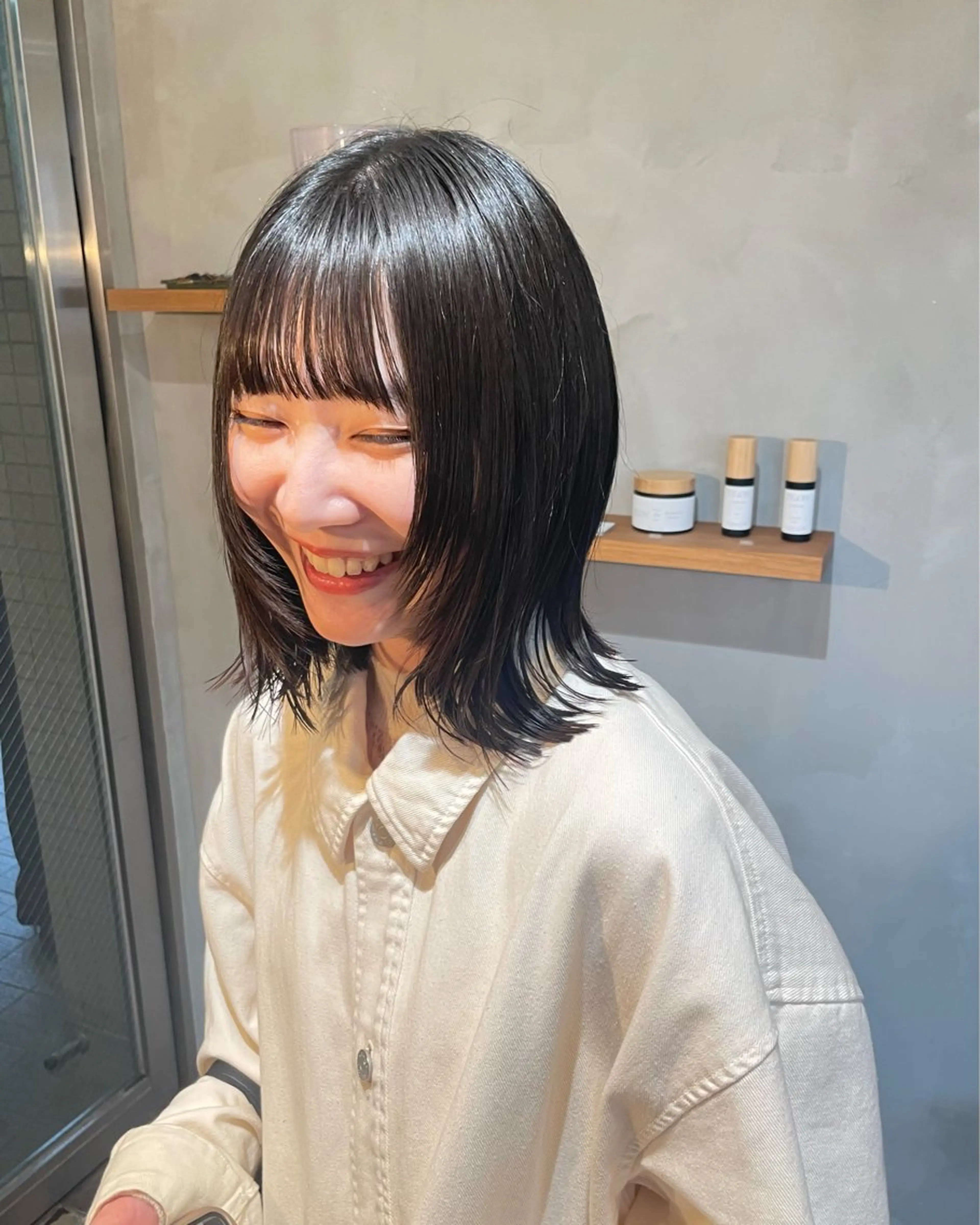 ミディアム カット ヘアカラー 小野 龍樹のヘアスタイル