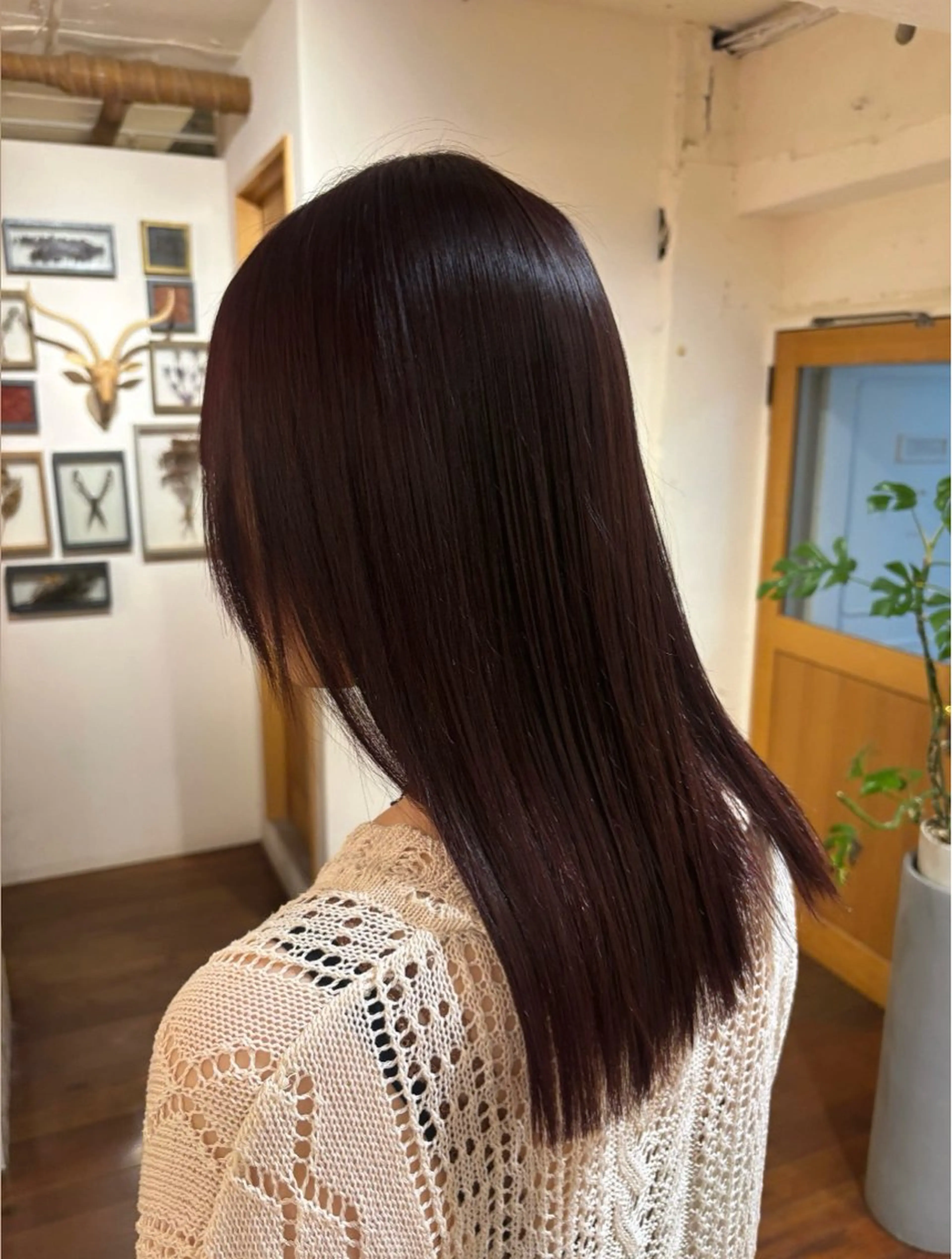 ミディアム カラー ボルドーカラー ✨️透明感･艶カラー ✨️RINのヘアスタイル