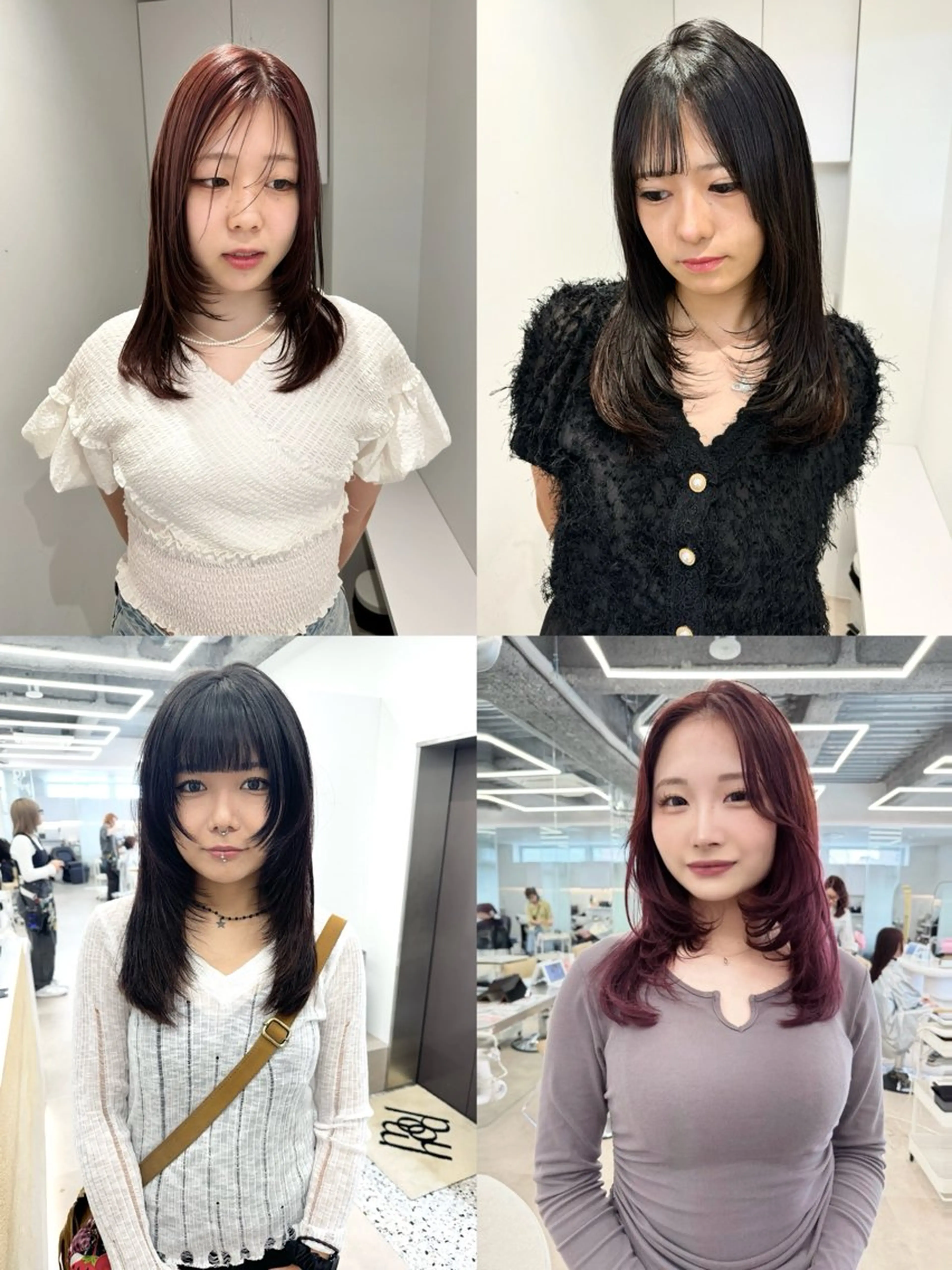 ミディアム カラー 透明感カラー 顔まわりレイヤー 顔周りカット レイヤーカット カット ヘアカラー トリートメント ✨ブリーチ/顔周り レイヤー¦YUKA✨のヘアスタイル