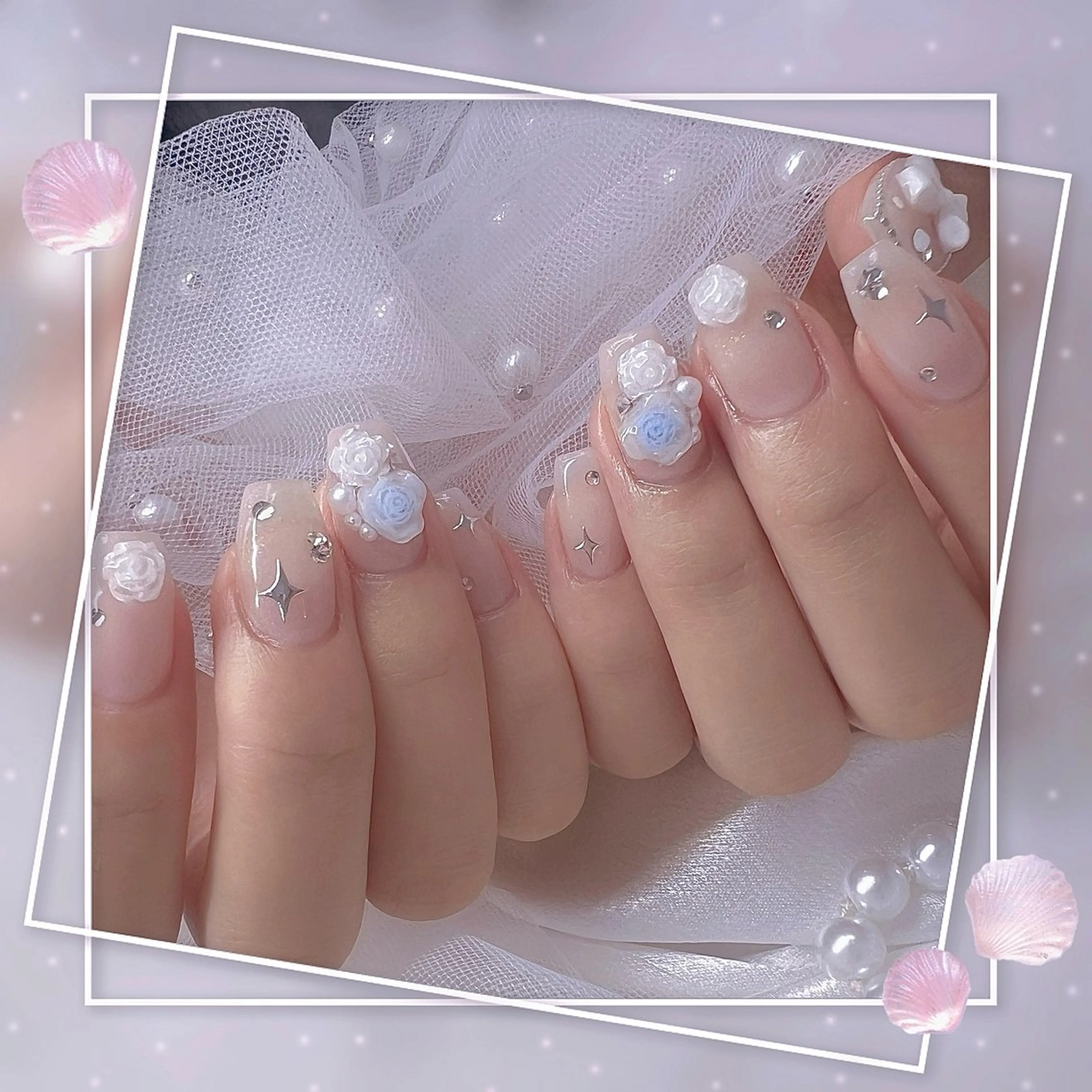 ネイル チークネイル フレンチネイル グラデーション マグネットネイル マグネットフレンチ ハンドネイル ハンドケア Chill Nailsalonのネイルデザイン