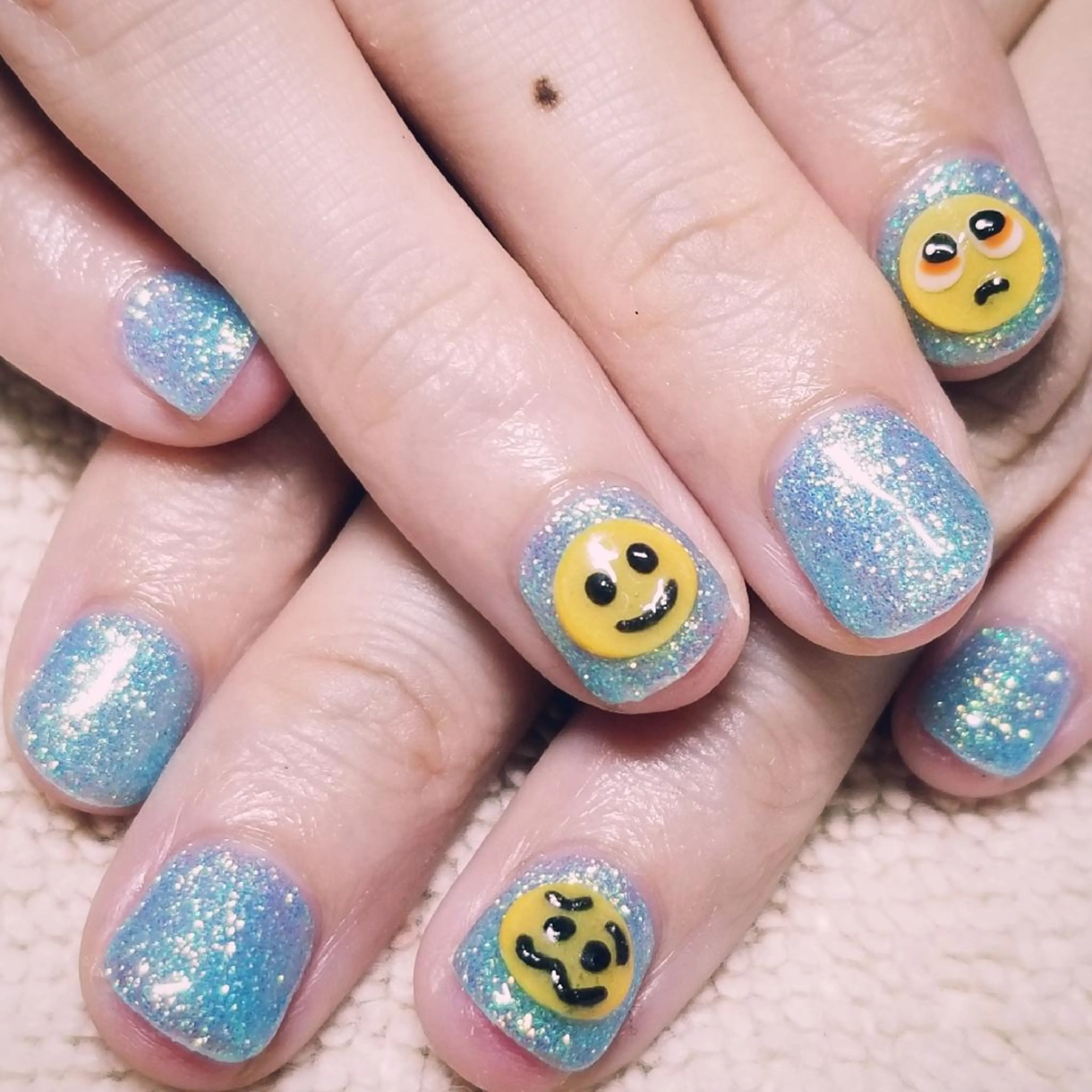 ネイル ブルー ラメ(グリッター) ワンカラーネイル パステルネイル ハンドネイル よしだ ひろきのネイルデザイン