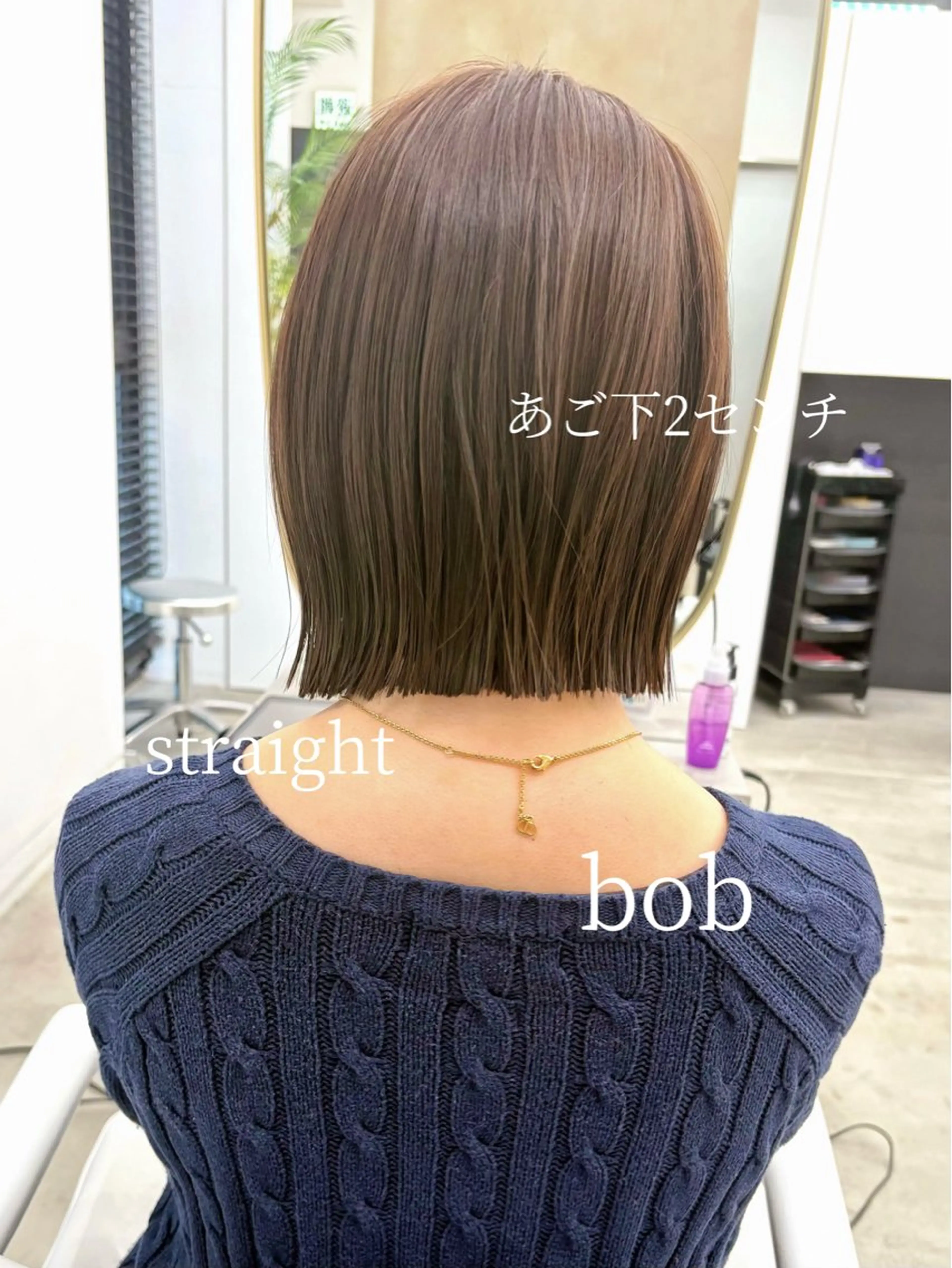 ミディアム カラー カット ヘアカラー トリートメント レイヤーボブ/ボブ 名駅/縮毛矯正のヘアスタイル