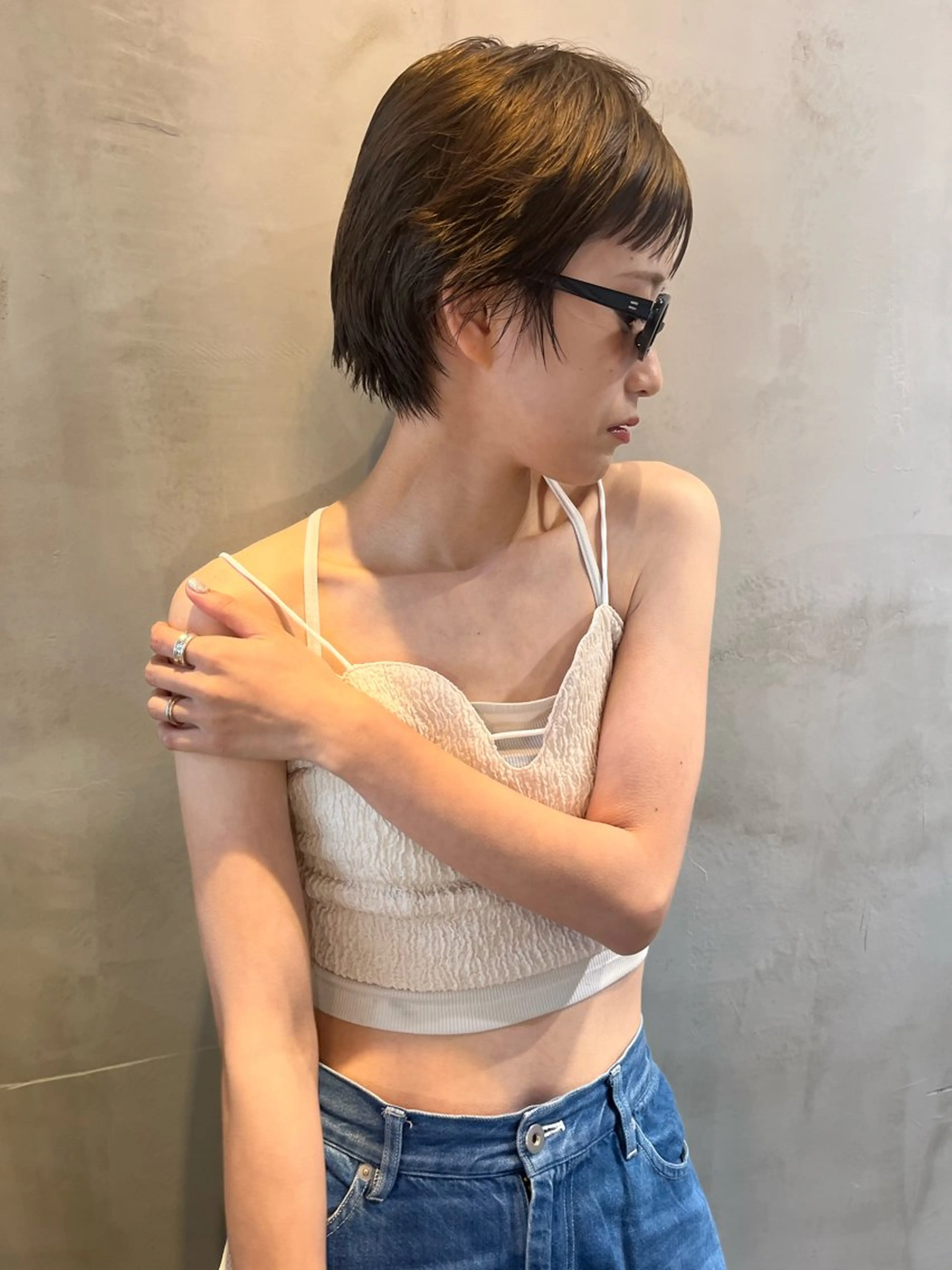 ショート カラー 平尾/高宮/艶カラー /ハイライト/綜一郎のヘアスタイル