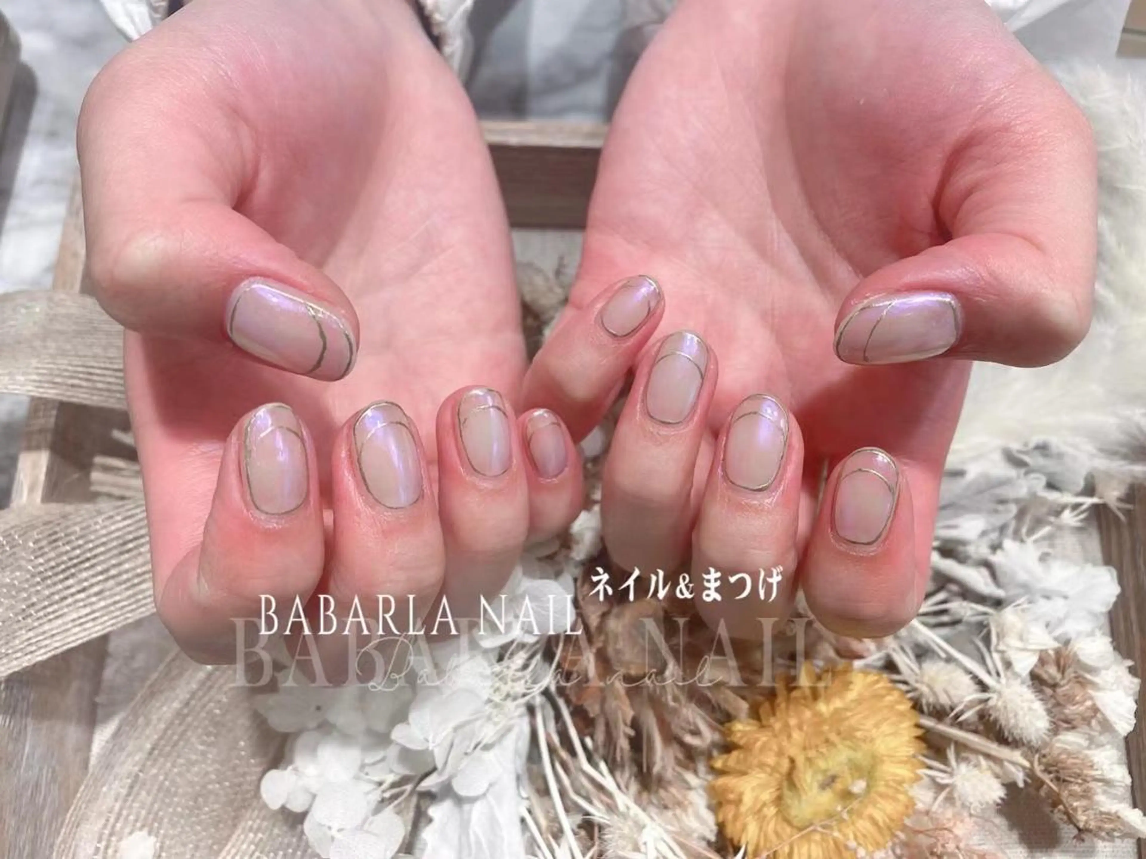 ネイル フレンチネイル ラメ(グリッター) Babarla Nailのネイルデザイン