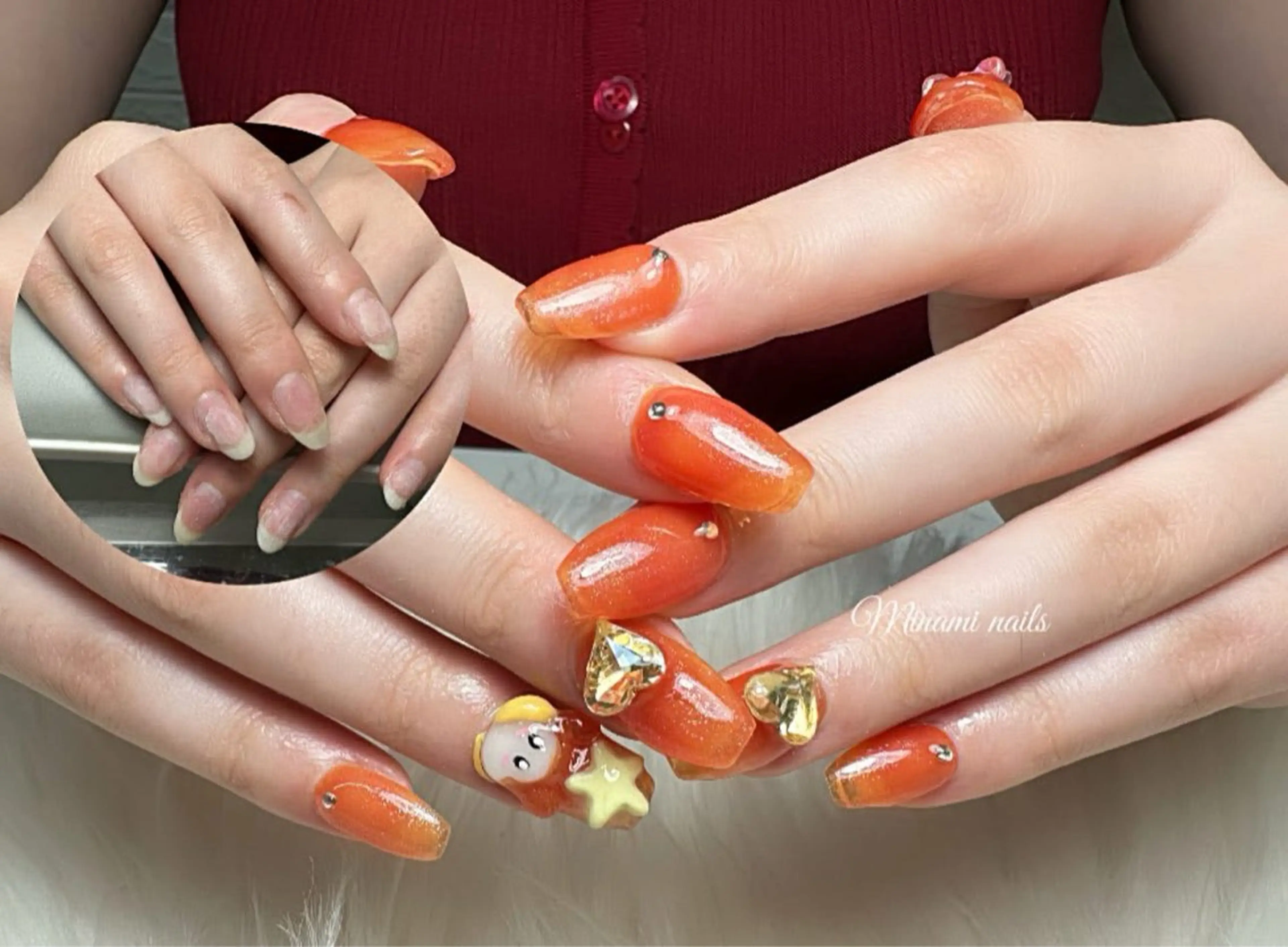 ネイル アートネイル オーロラネイル ガーリー キラキラネイル 韓国ネイル Minami Nailsのネイルデザイン