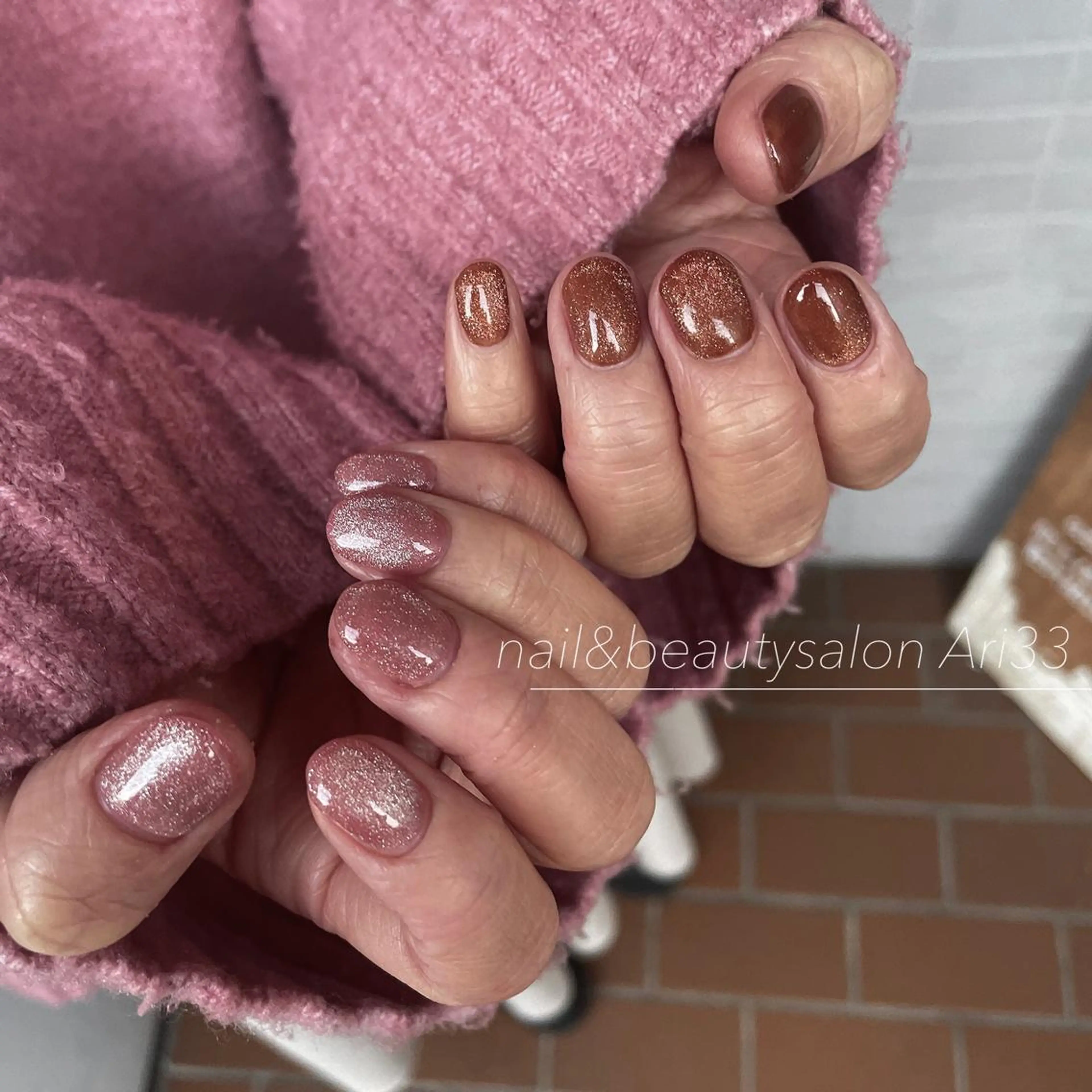 ネイル マグネットネイル ニュアンスネイル ハンドネイル プライベートサロン Ari33nailのネイルデザイン