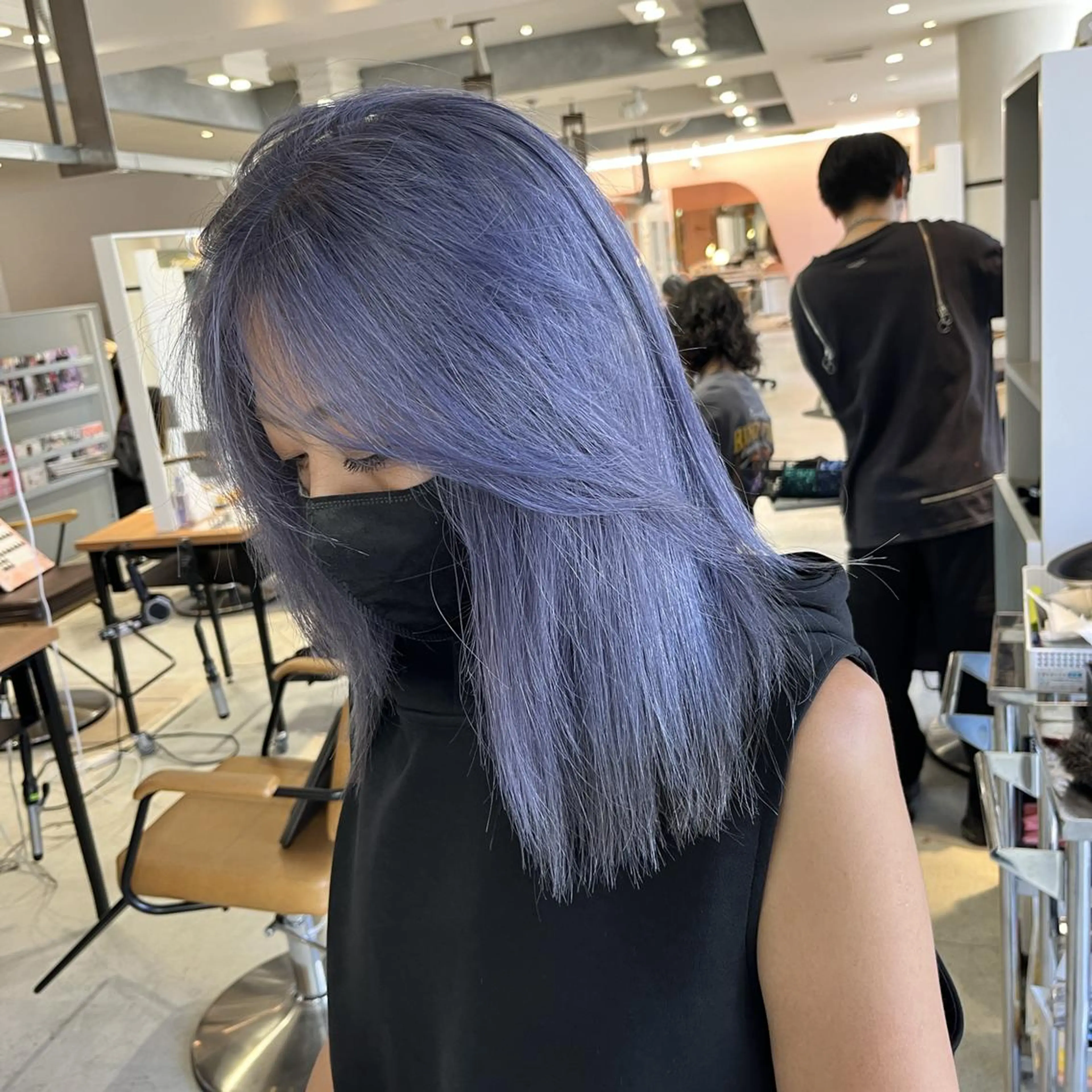 ミディアム カラー ブリーチ ケアブリーチ ダブルカラー ハイライトカラー ハイトーンカラー nameless髪質 改善ブリーチ心斎橋のヘアスタイル